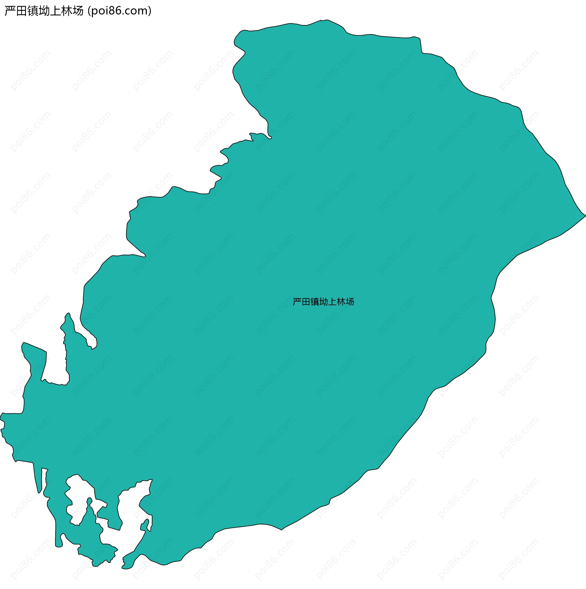严田镇坳上林场边界地图