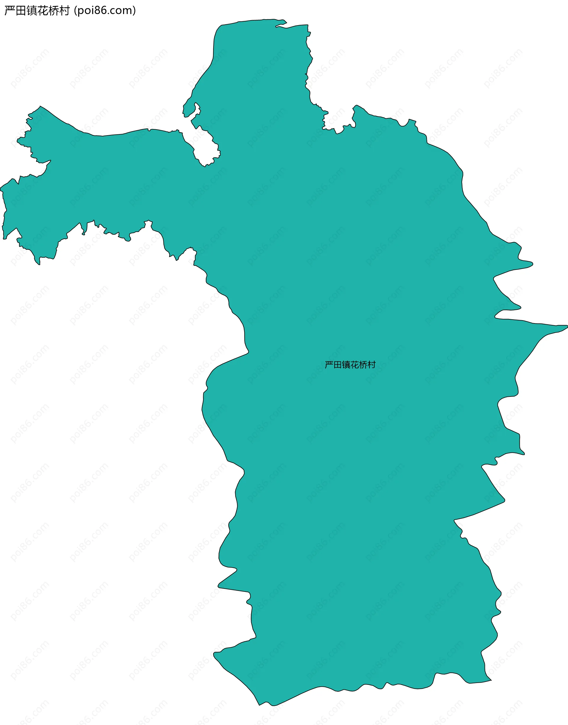 严田镇花桥村边界地图