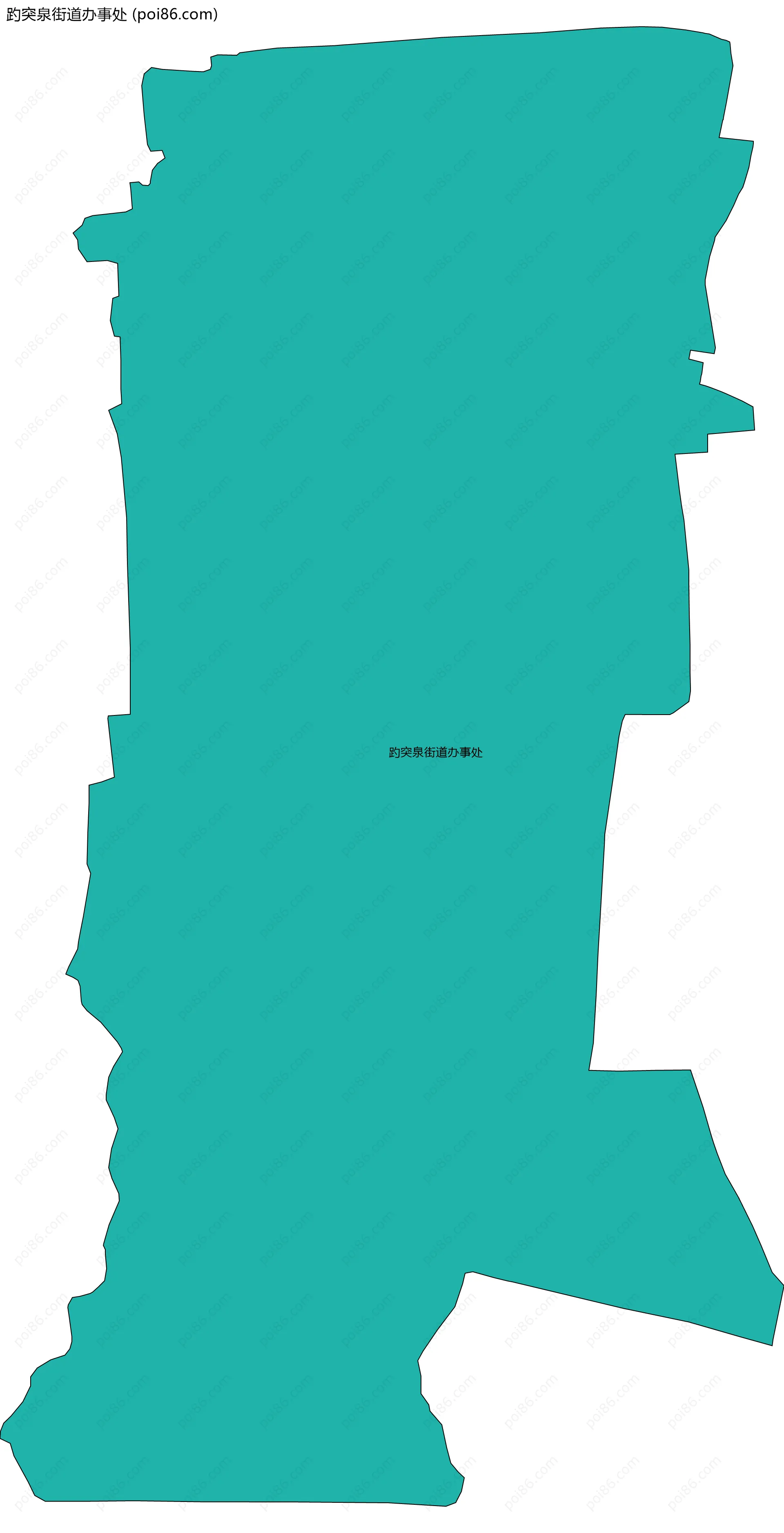 趵突泉街道办事处边界地图(五级行政区划)