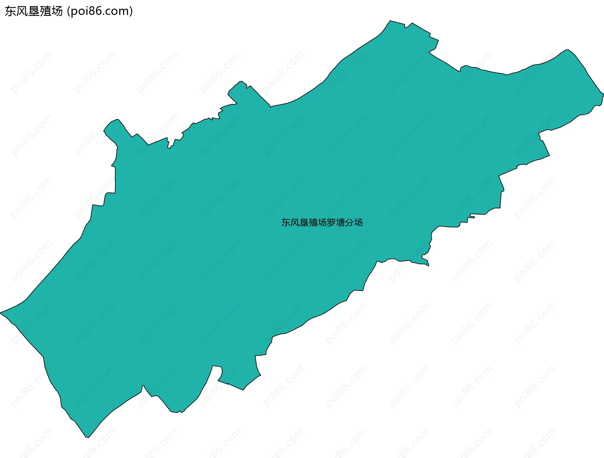 东风垦殖场边界地图(五级行政区划)