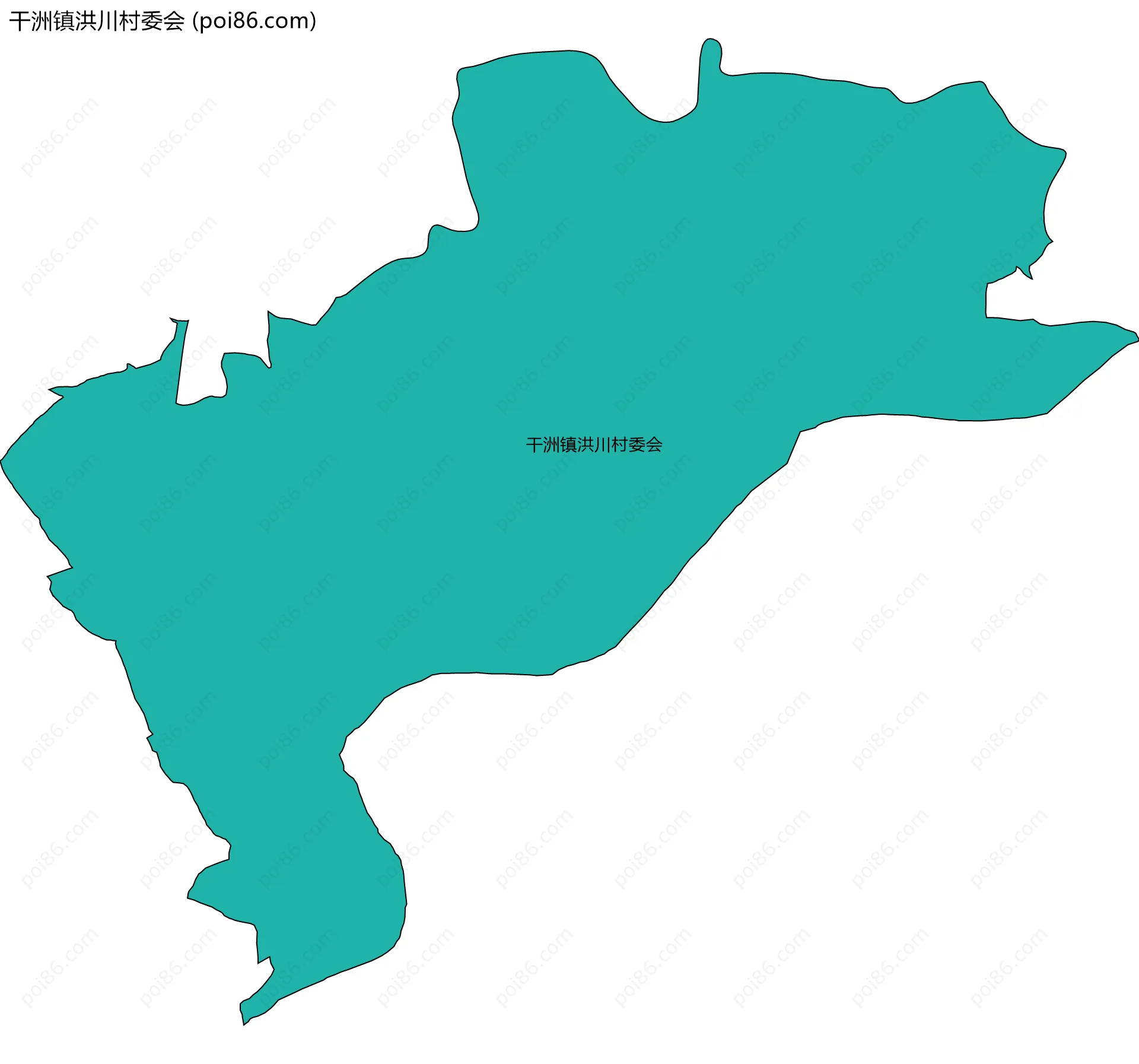干洲镇洪川村委会边界地图