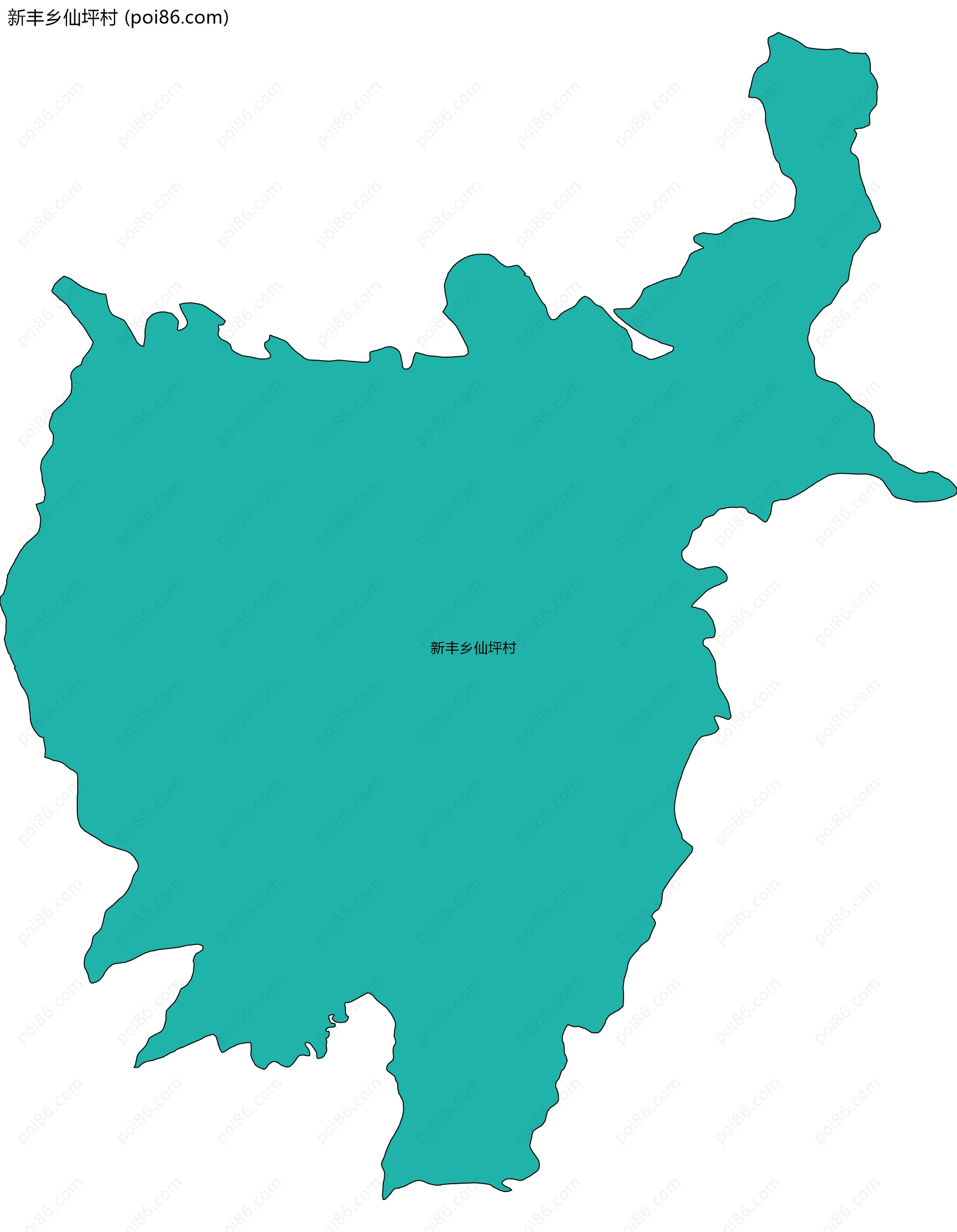 新丰乡仙坪村边界地图