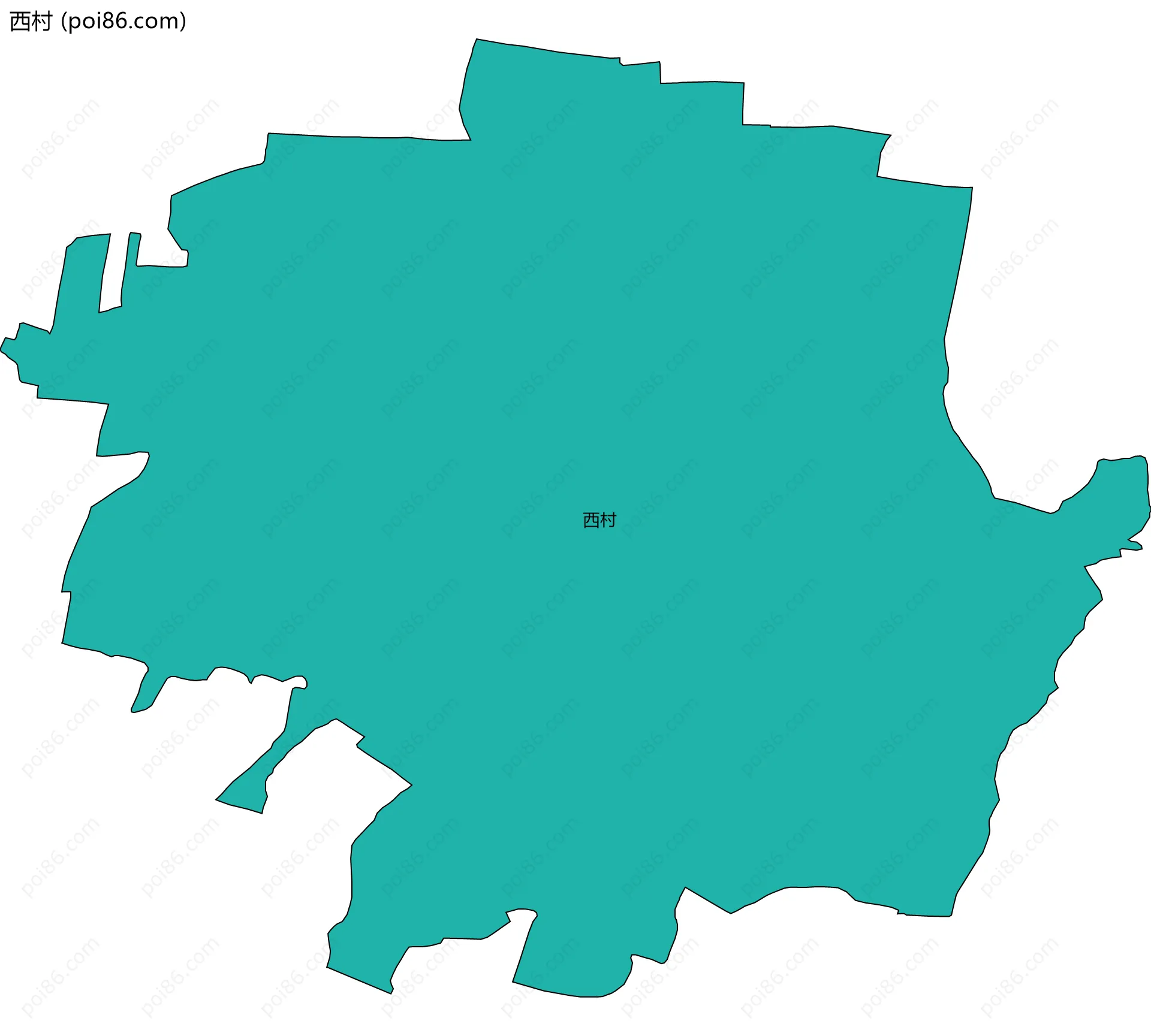 西村边界地图