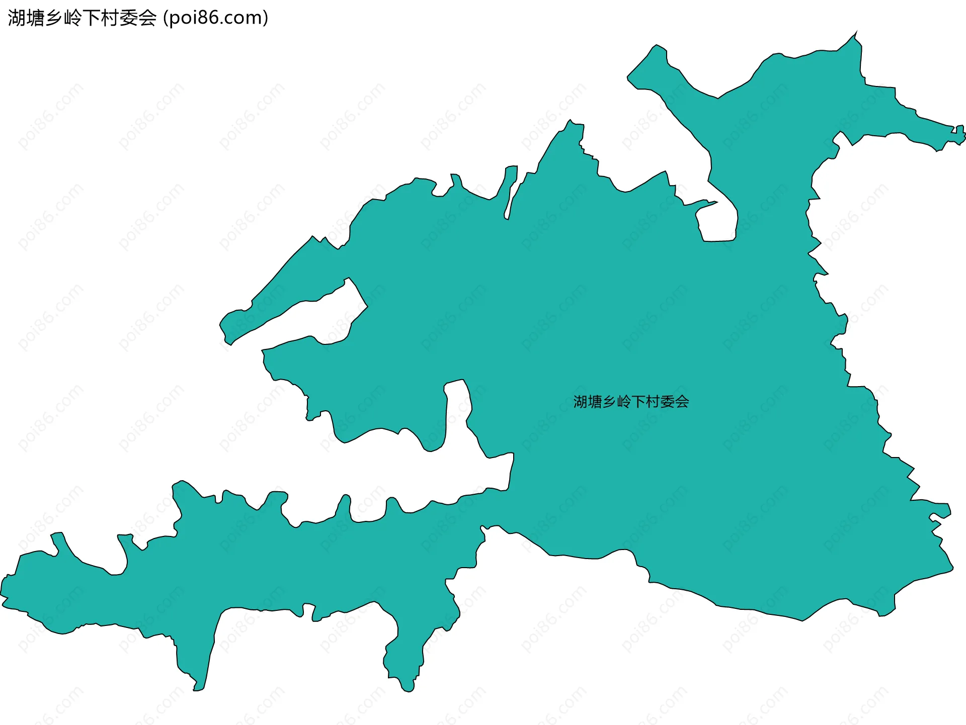 湖塘乡岭下村委会边界地图