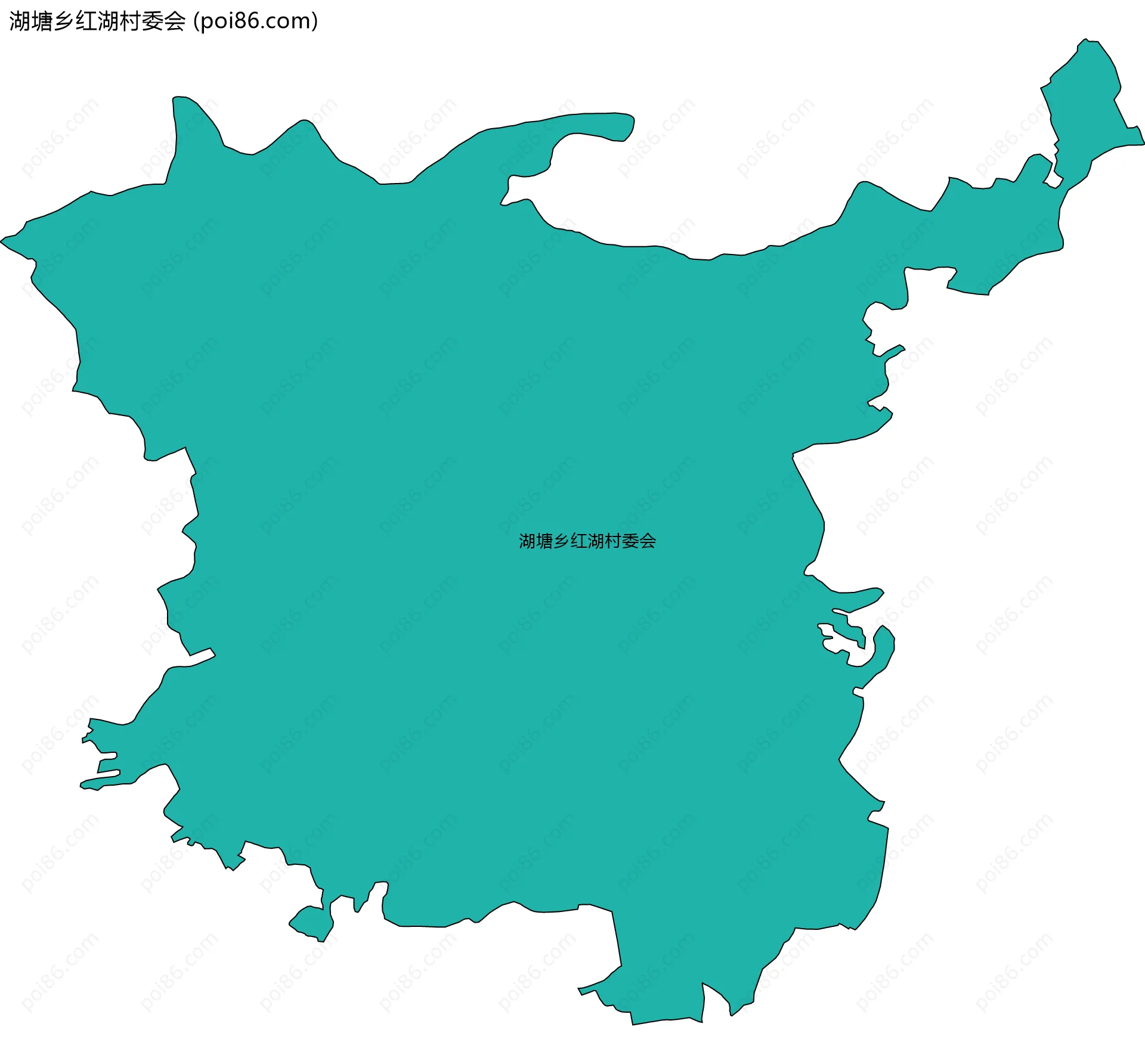 湖塘乡红湖村委会边界地图