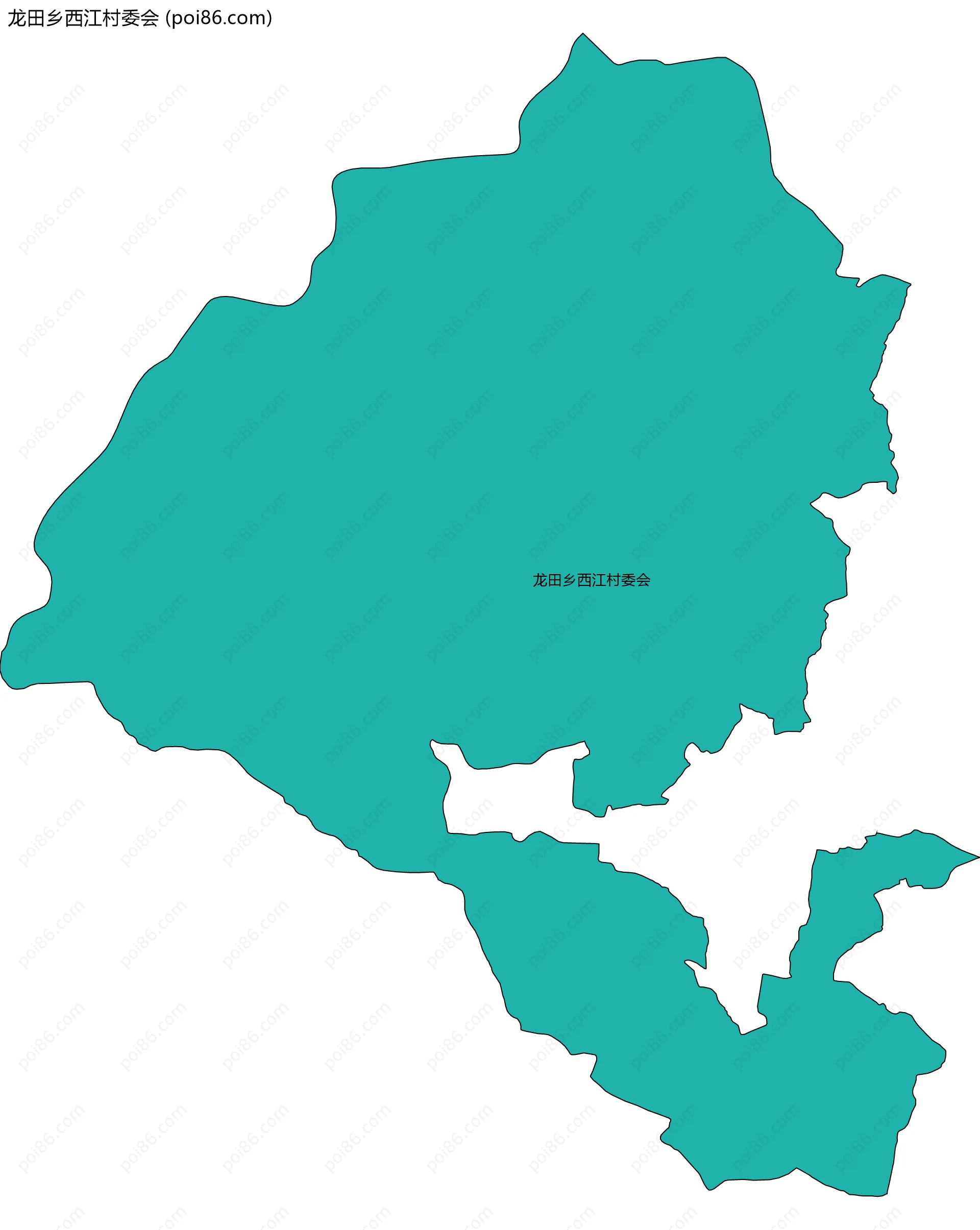 龙田乡西江村委会边界地图