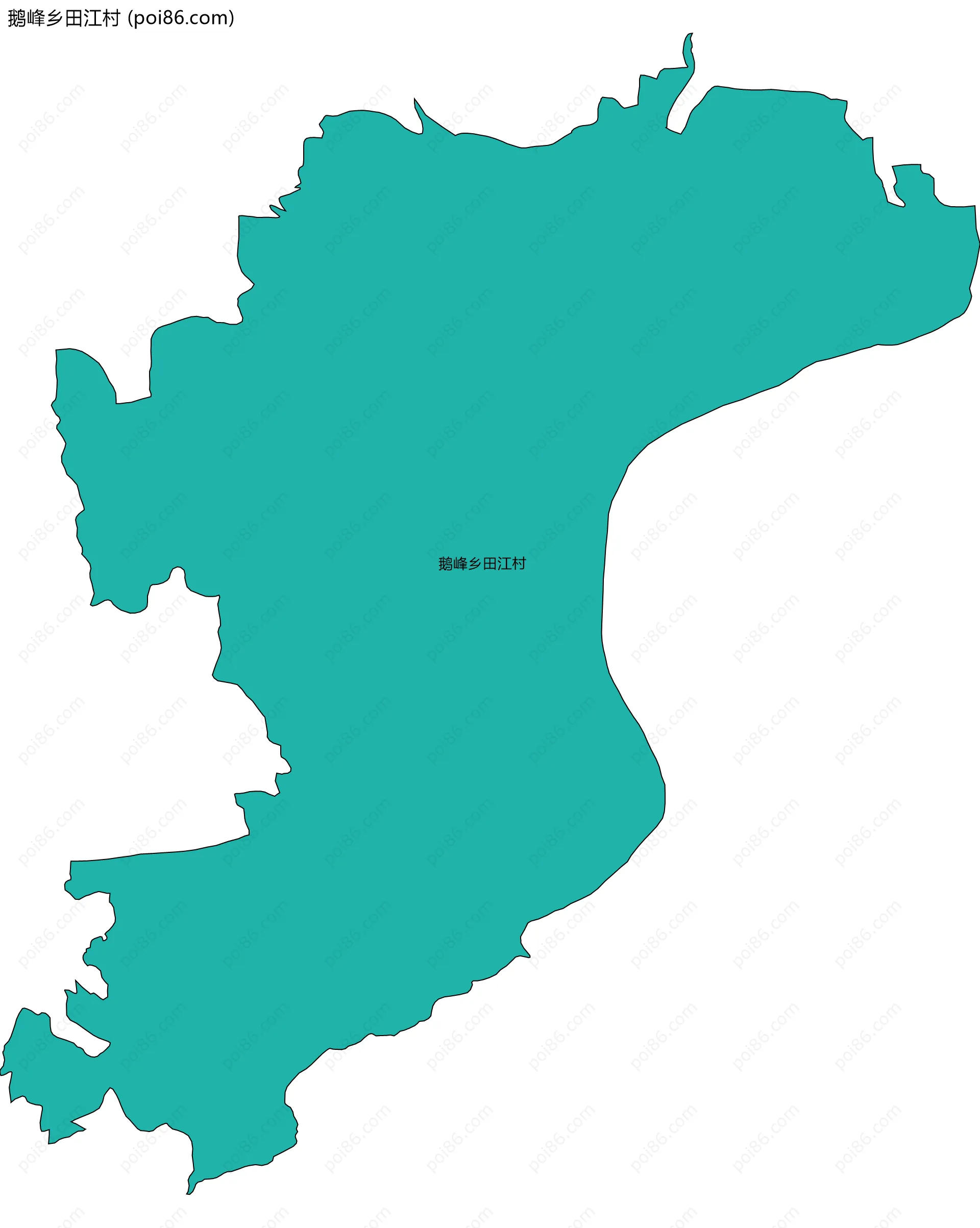 鹅峰乡田江村边界地图