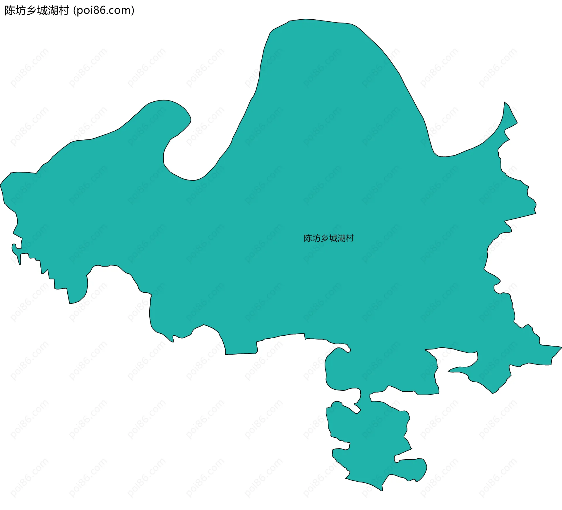 陈坊乡城湖村边界地图