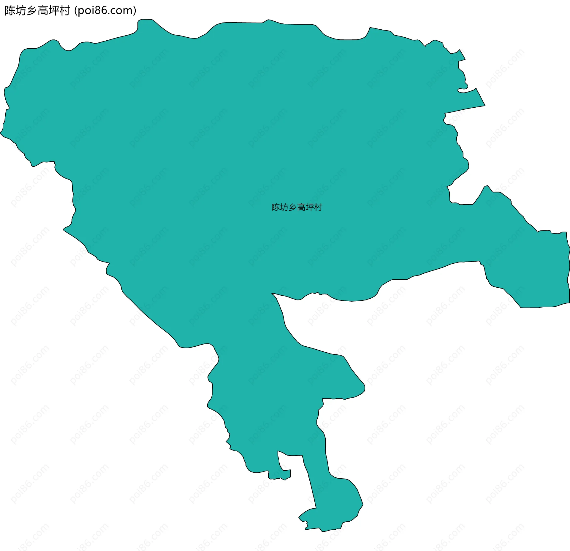 陈坊乡高坪村边界地图