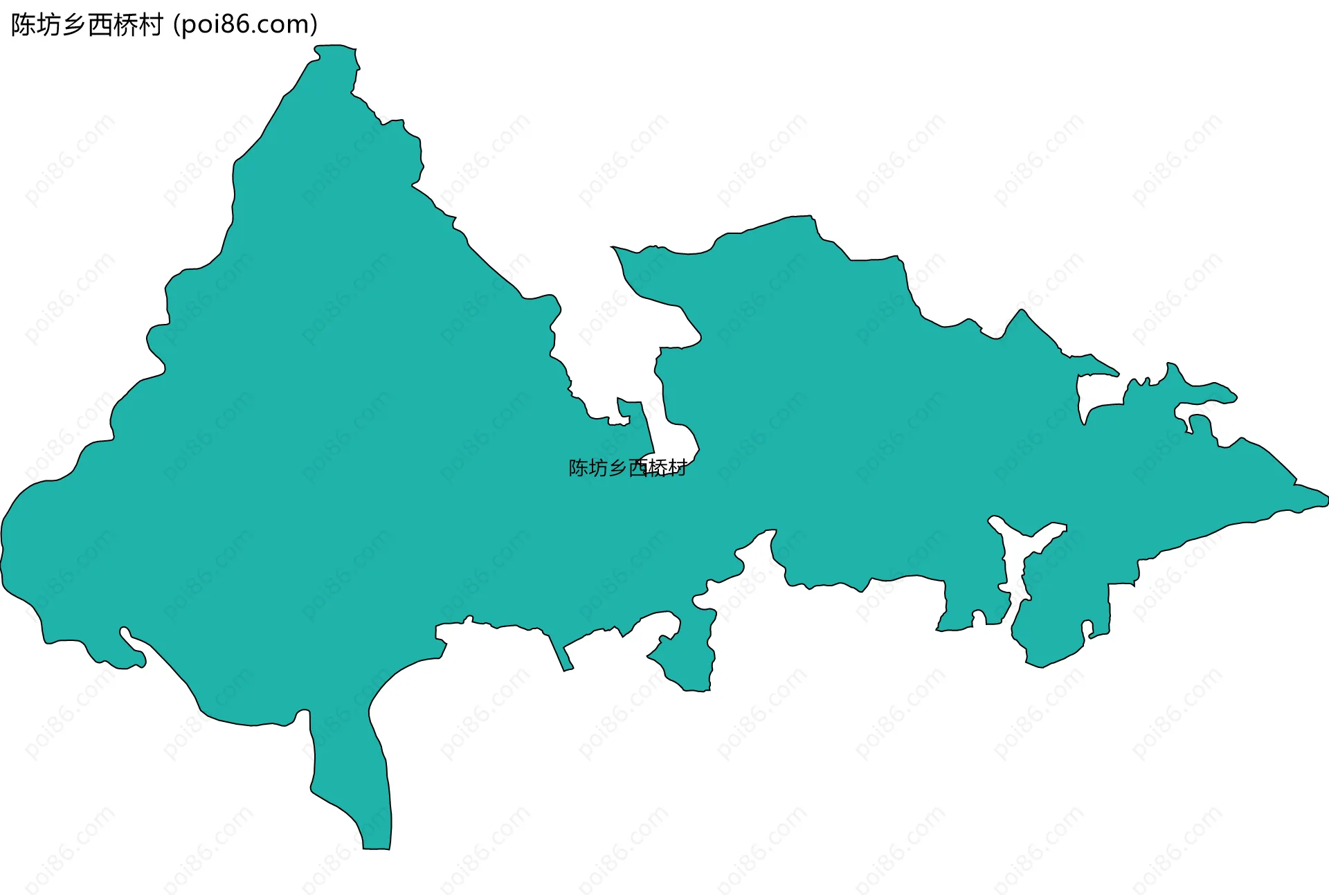 陈坊乡西桥村边界地图