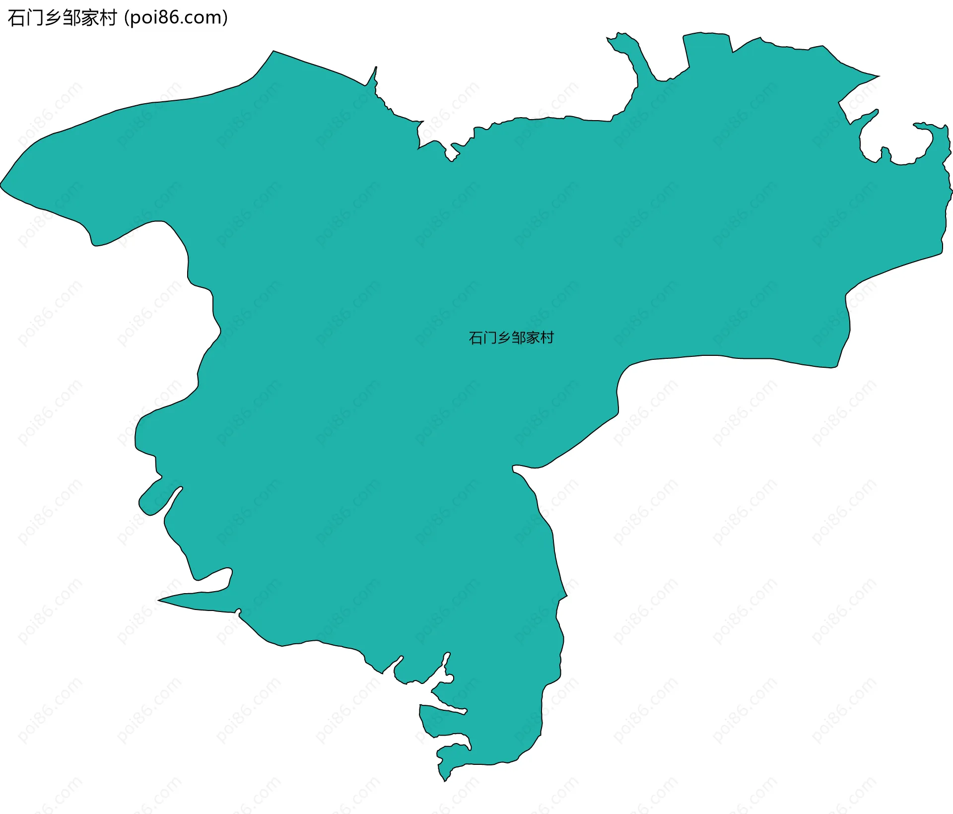 石门乡邹家村边界地图