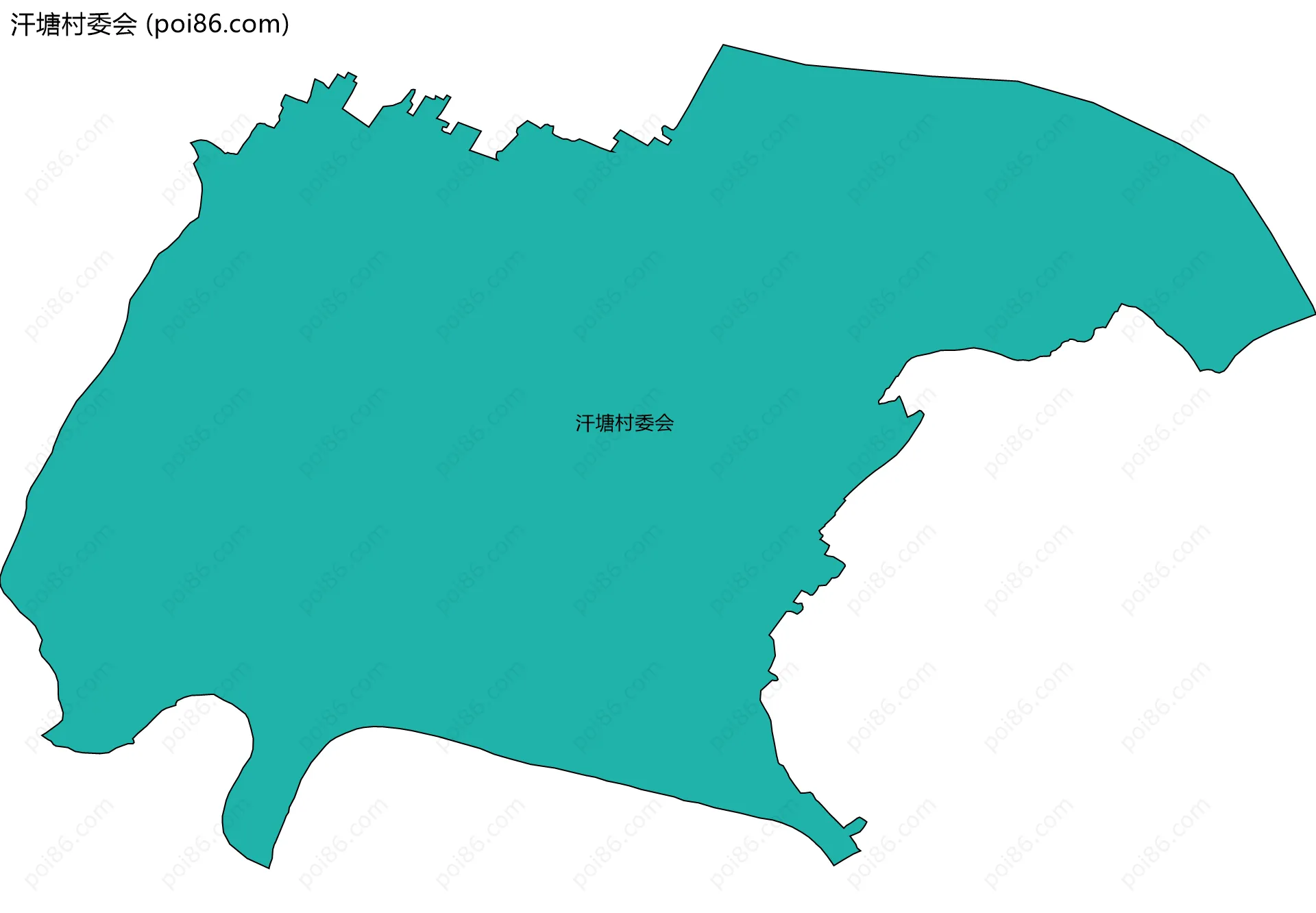 汗塘村委会边界地图