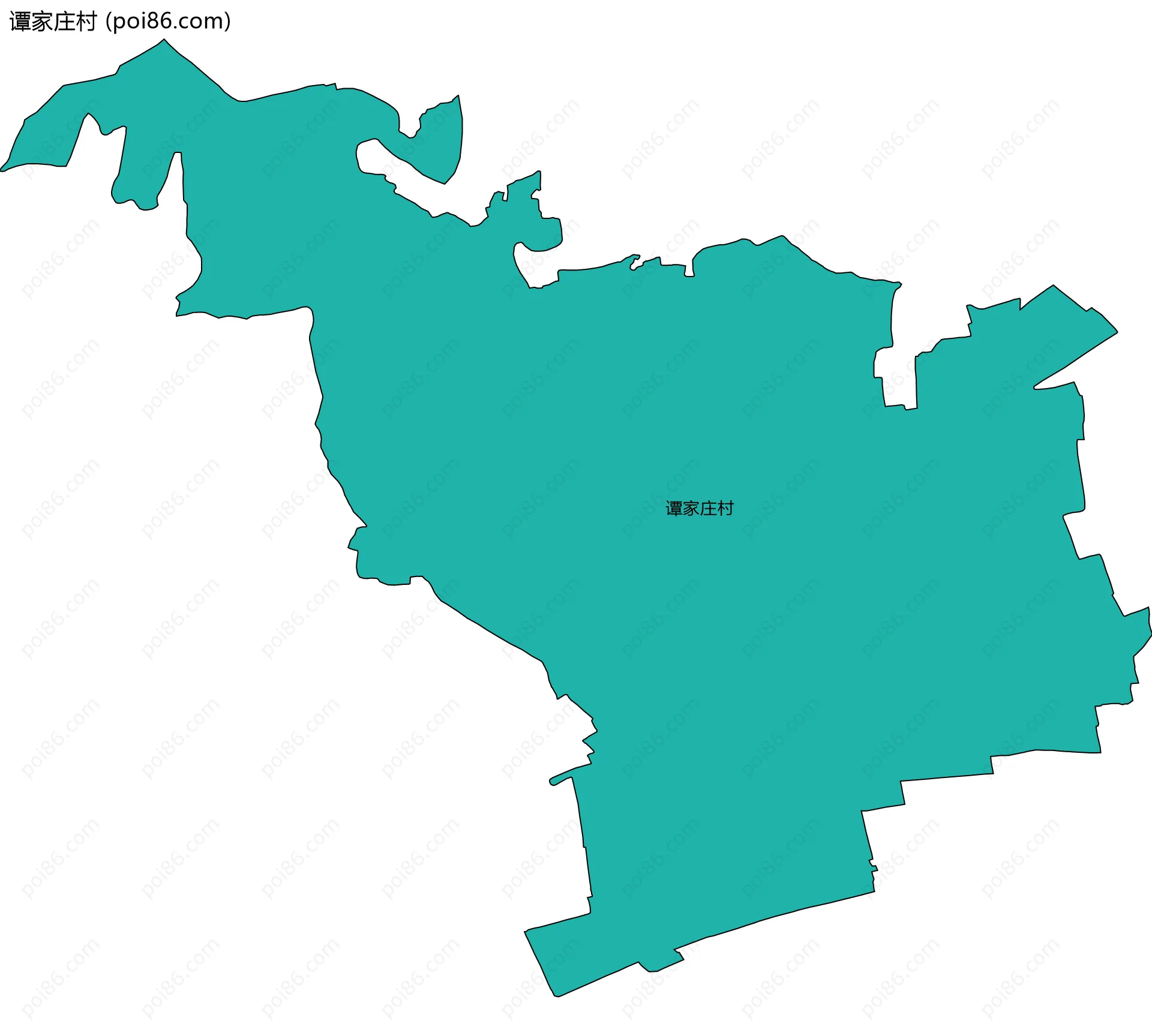 谭家庄村边界地图