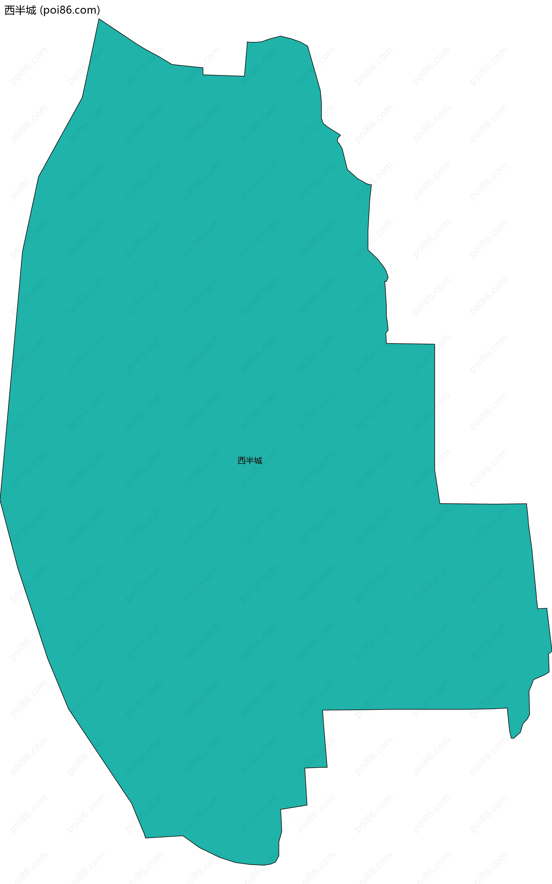 西半城边界地图