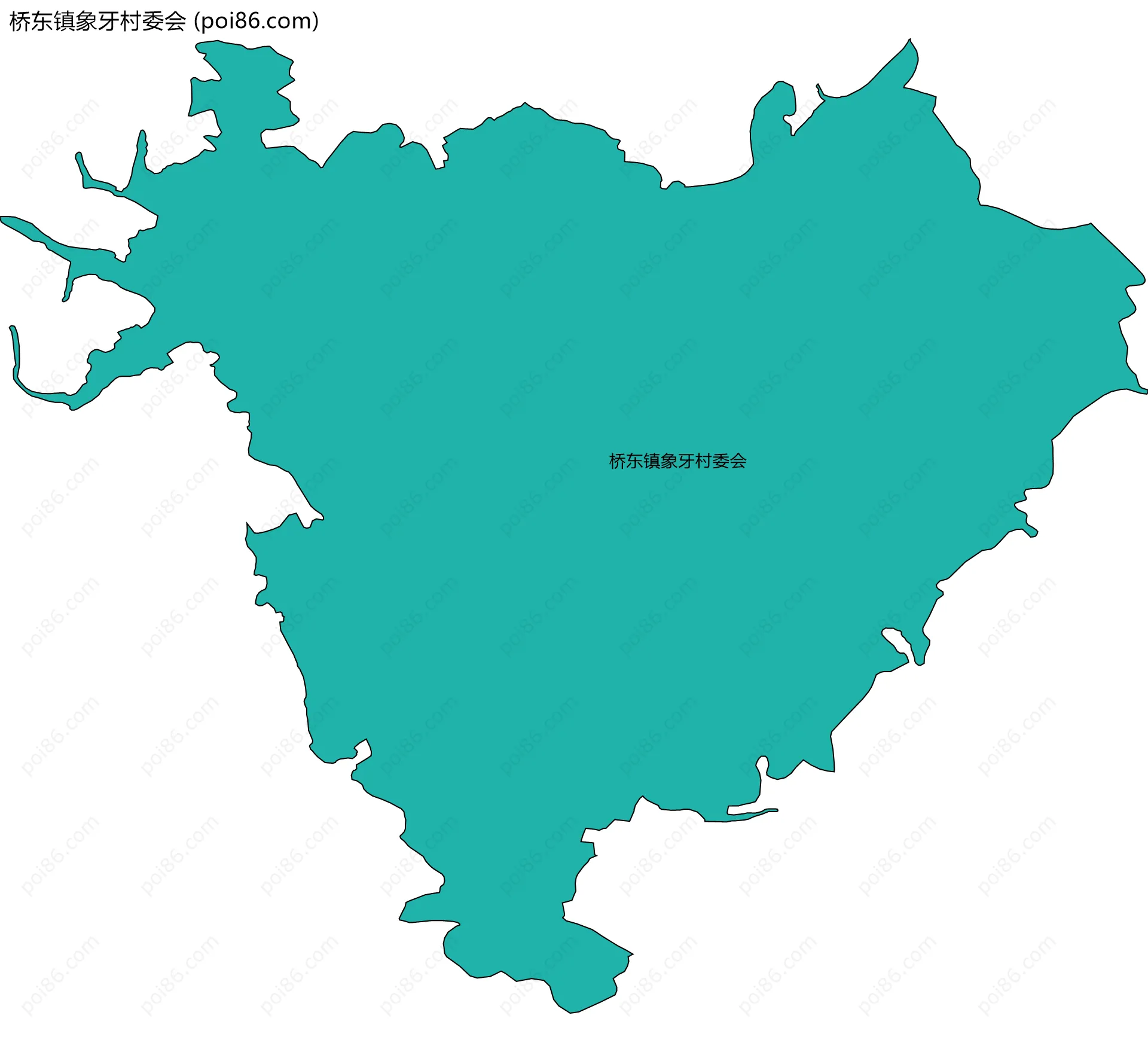 桥东镇象牙村委会边界地图