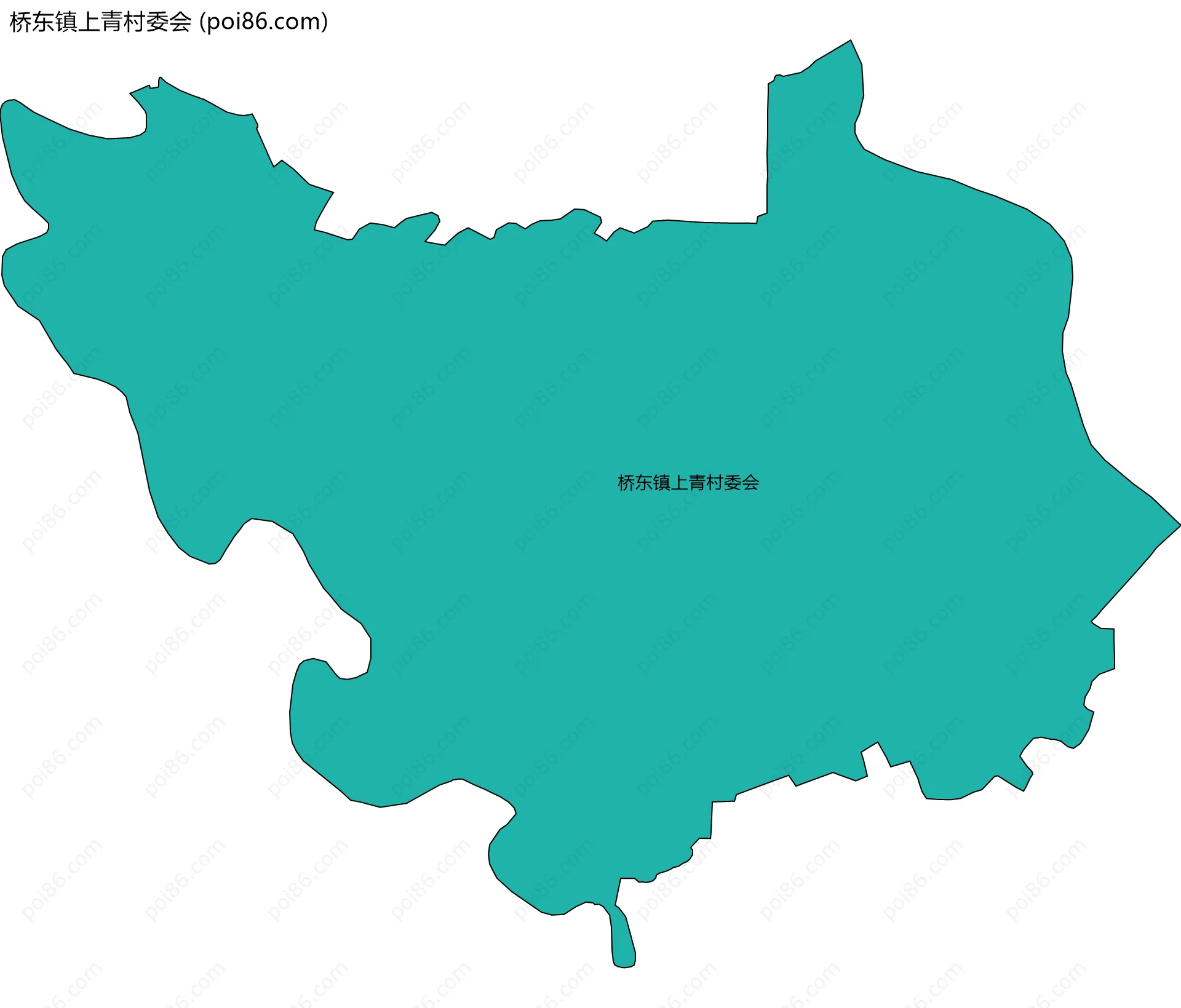 桥东镇上青村委会边界地图