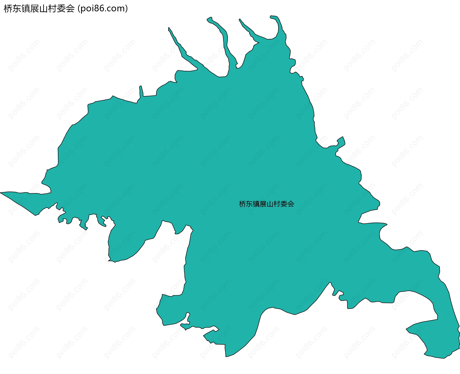 桥东镇展山村委会边界地图