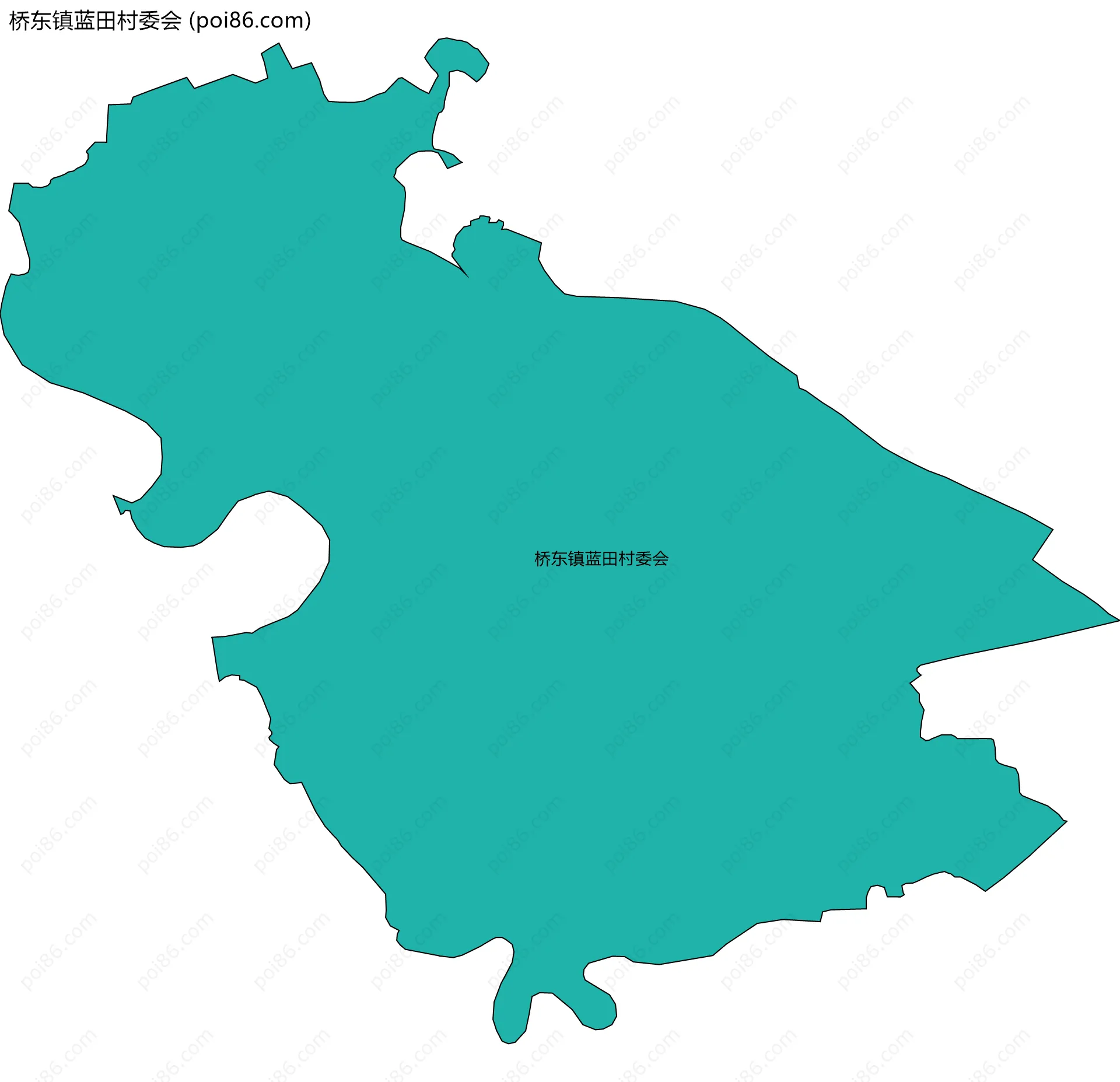 桥东镇蓝田村委会边界地图