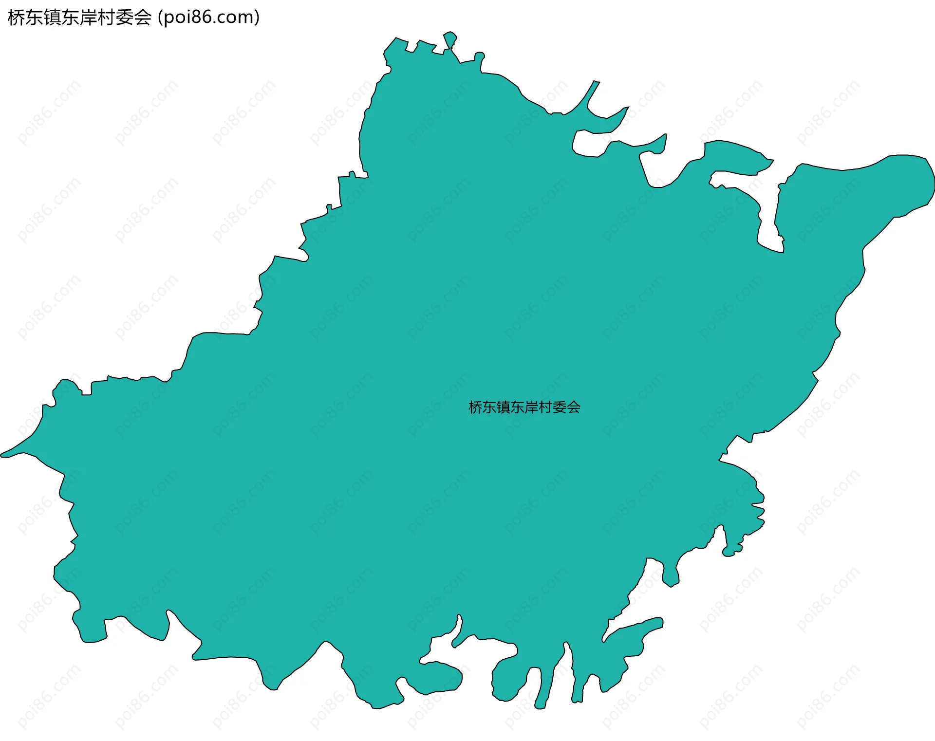 桥东镇东岸村委会边界地图