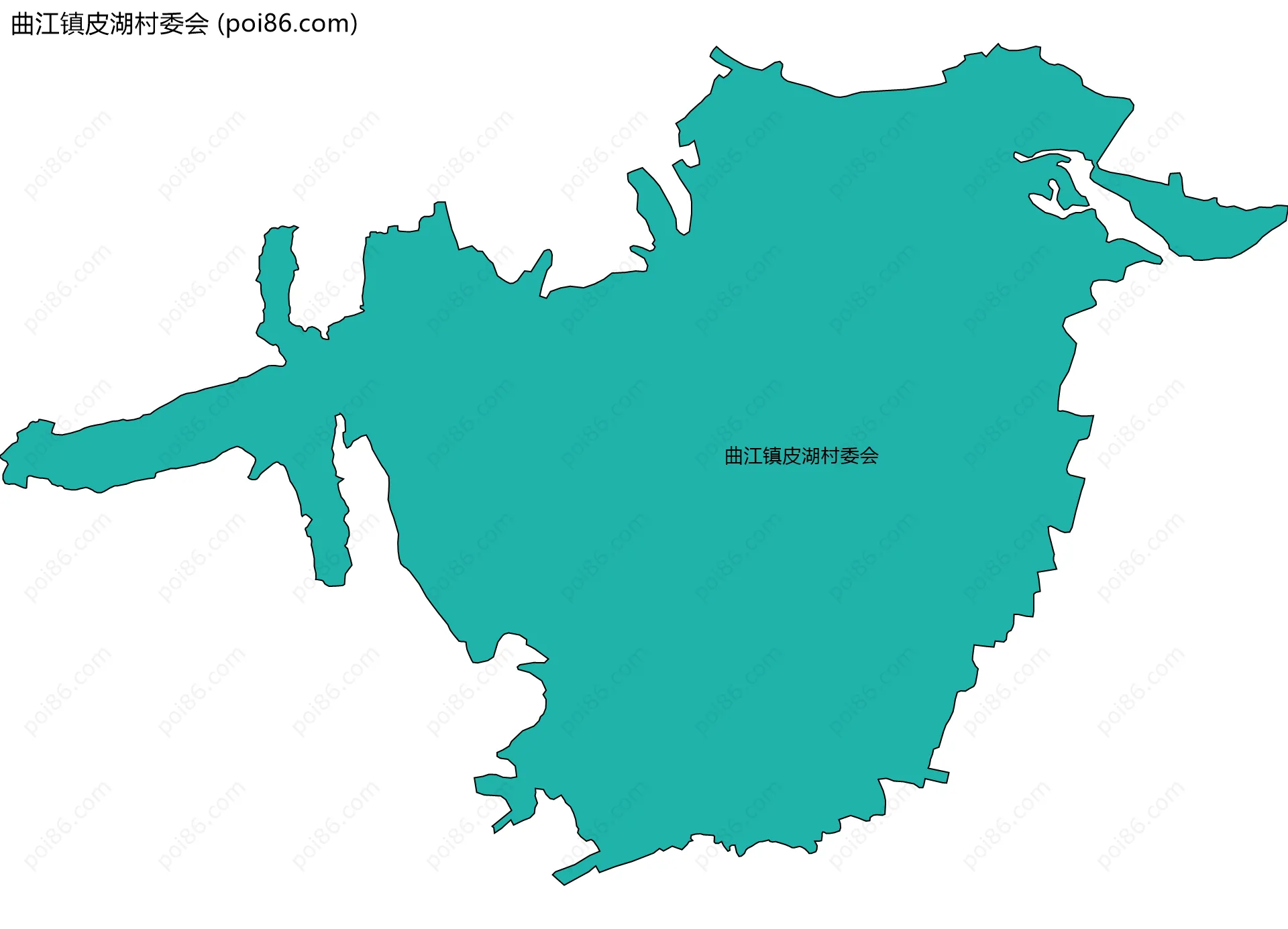 曲江镇皮湖村委会边界地图