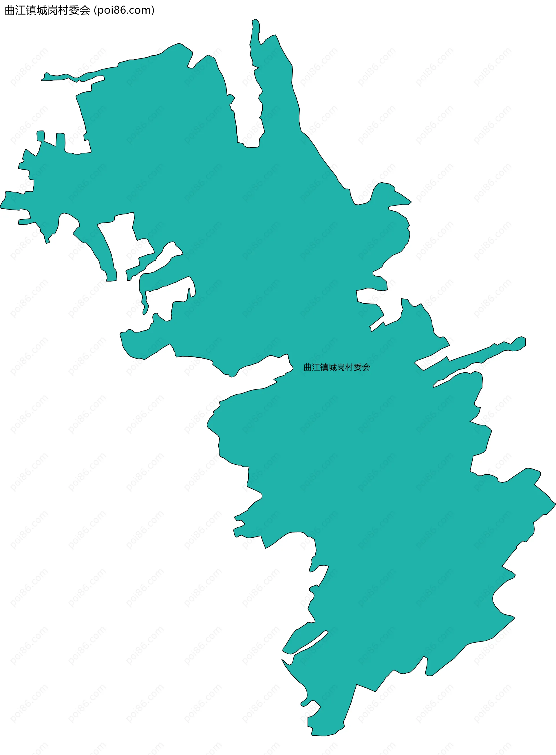 曲江镇城岗村委会边界地图