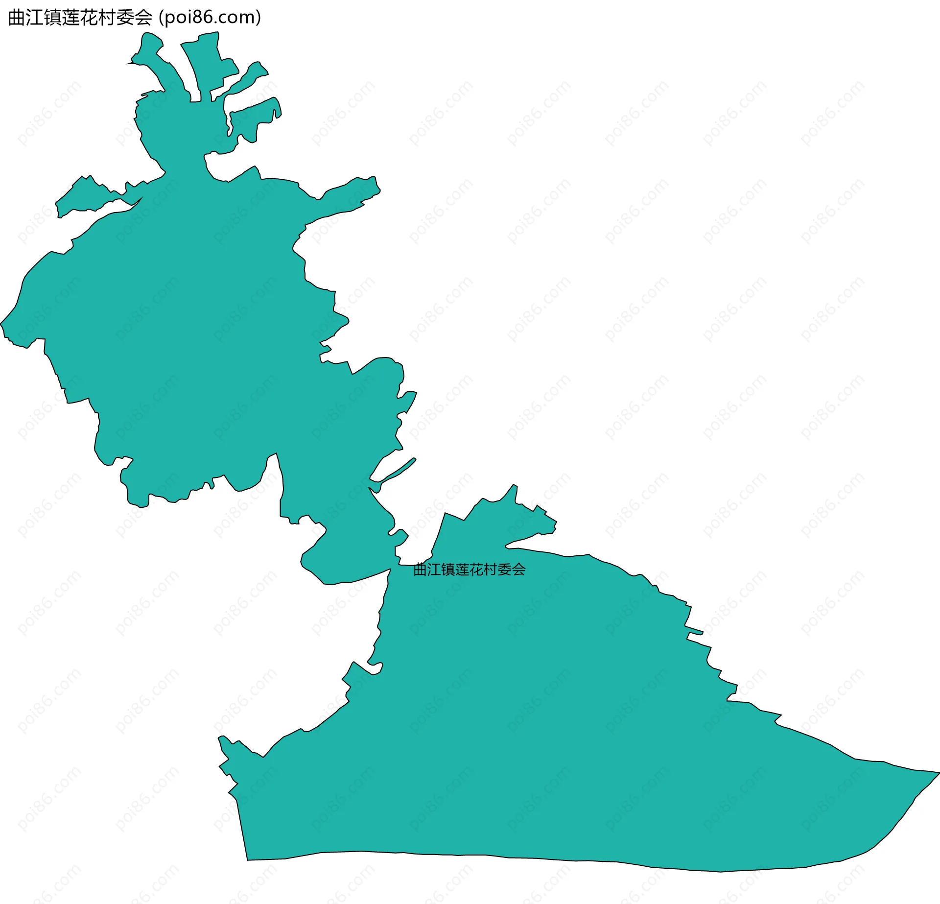 曲江镇莲花村委会边界地图