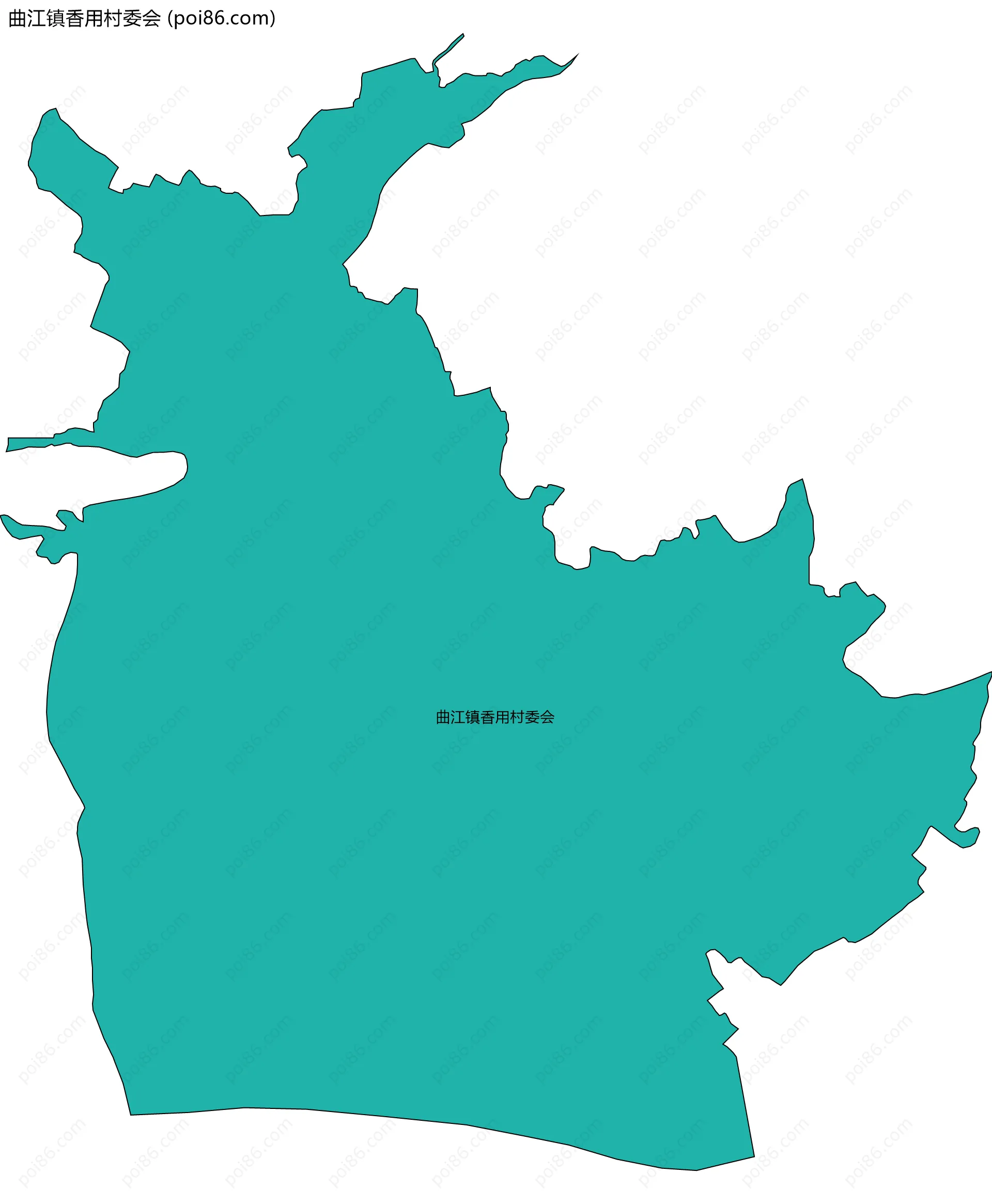 曲江镇香用村委会边界地图