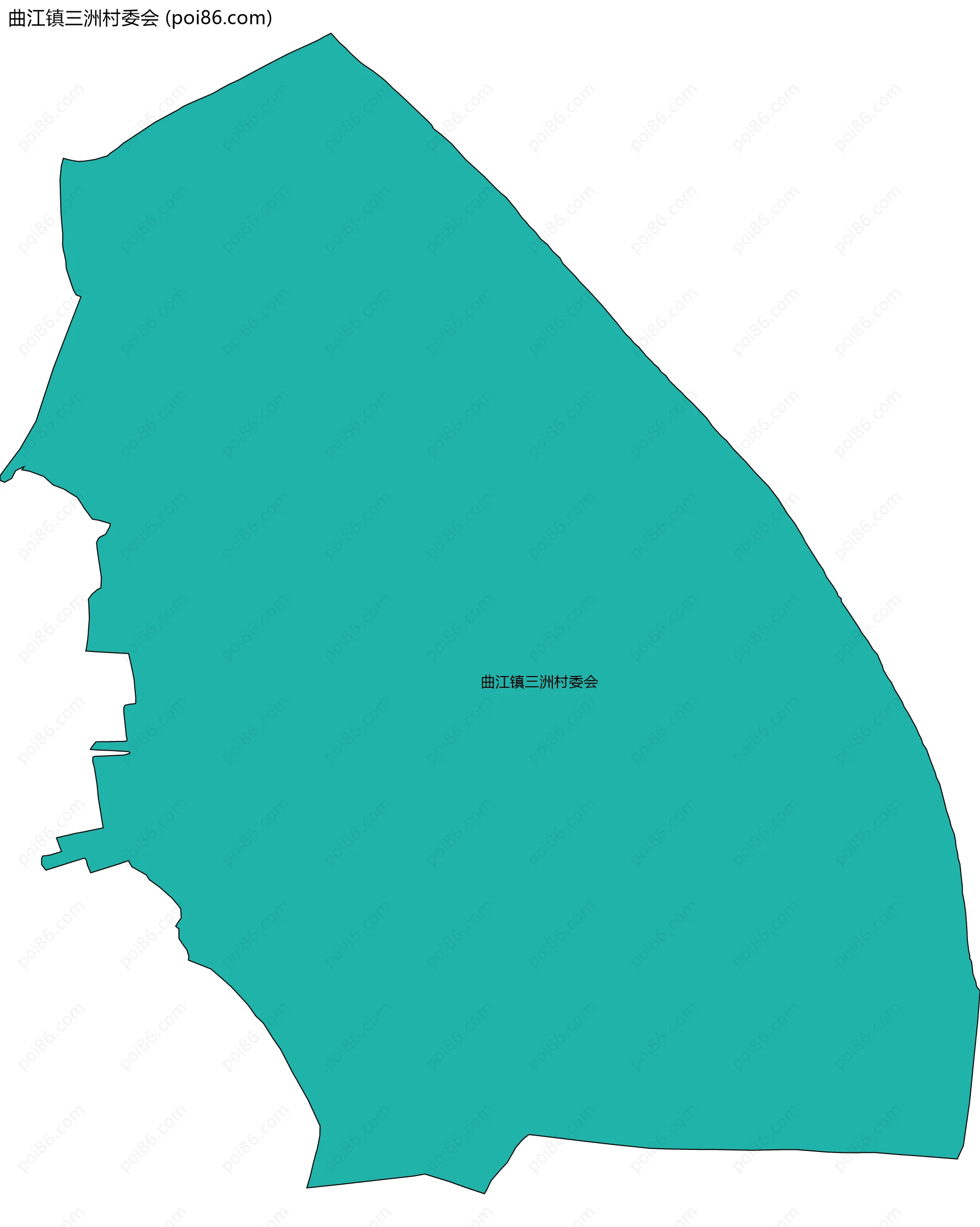 曲江镇三洲村委会边界地图