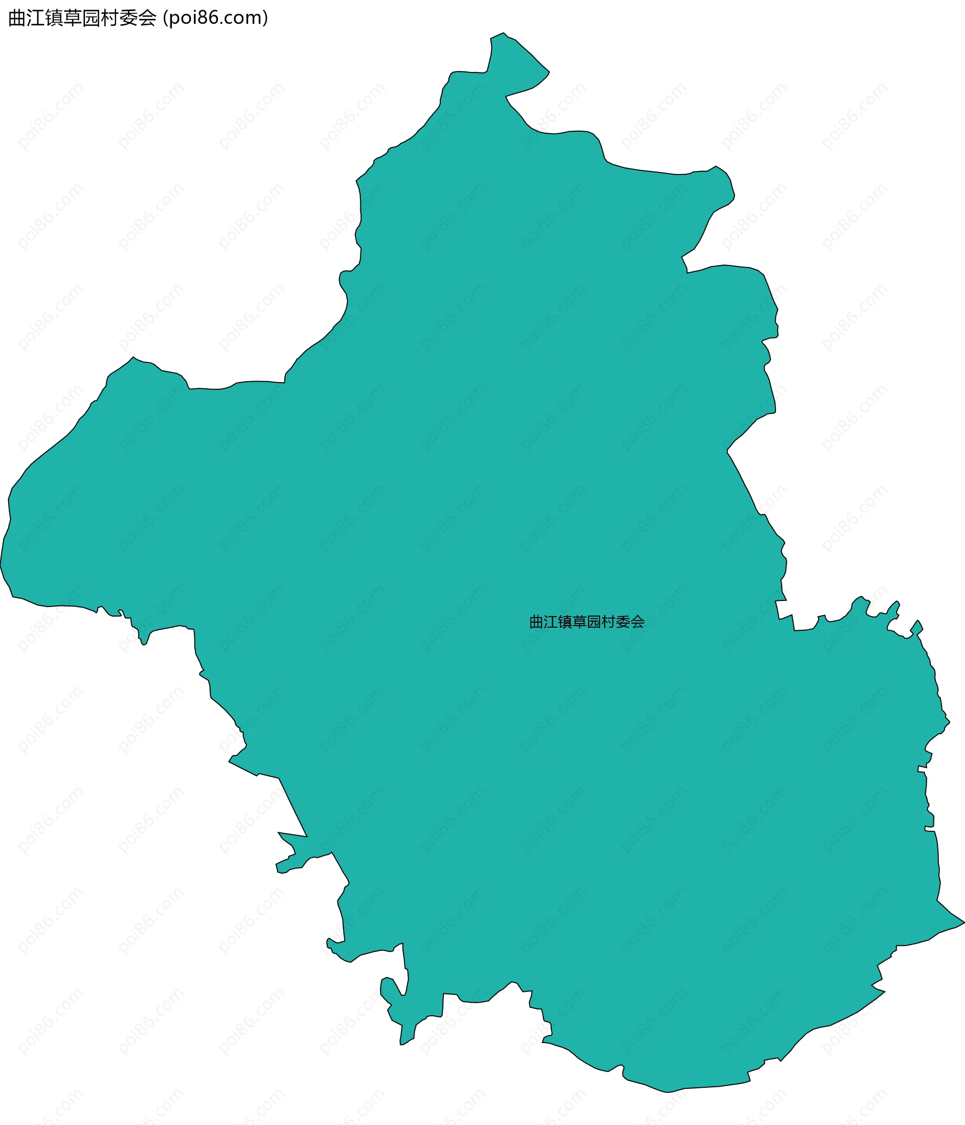 曲江镇草园村委会边界地图