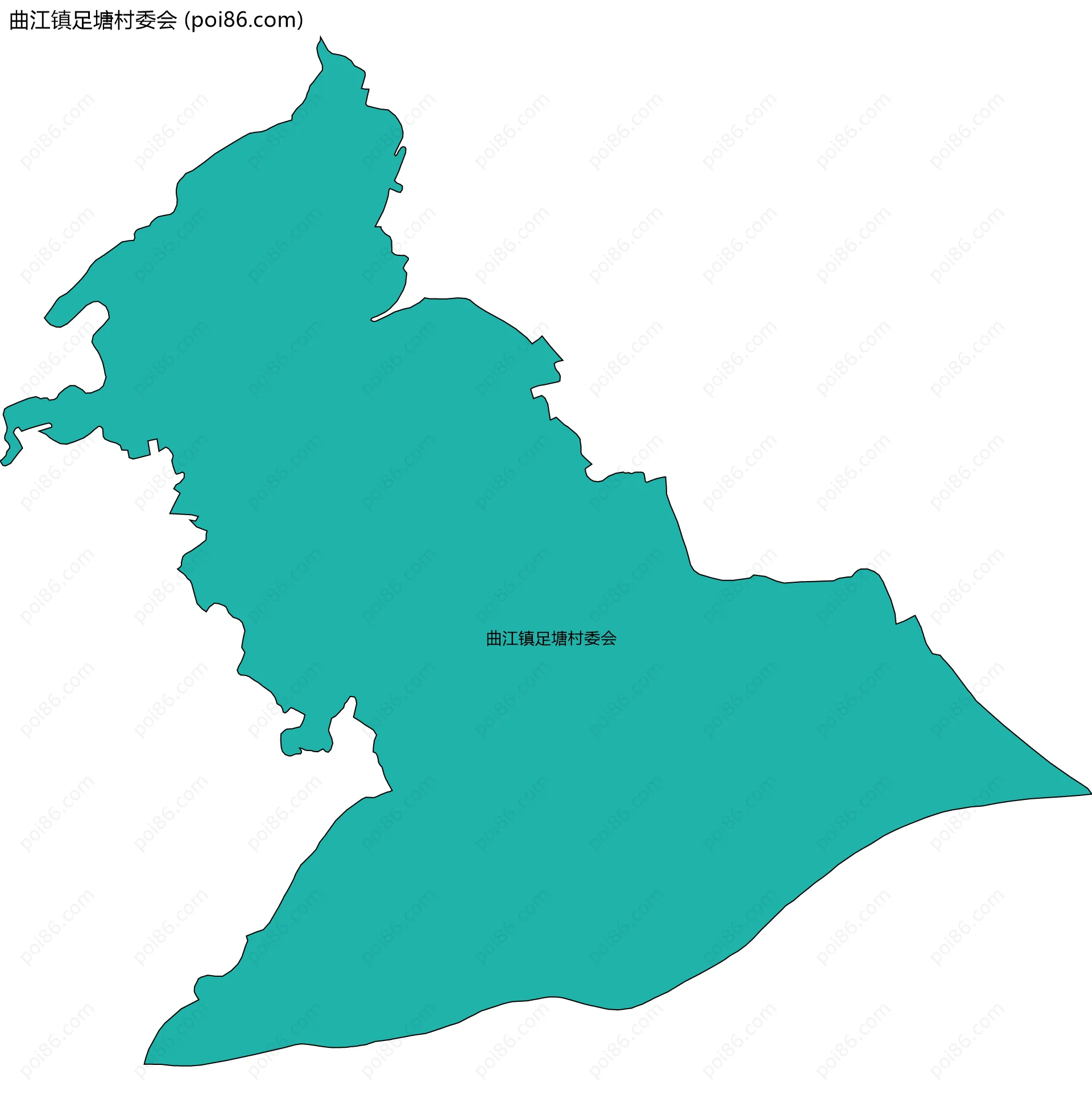 曲江镇足塘村委会边界地图