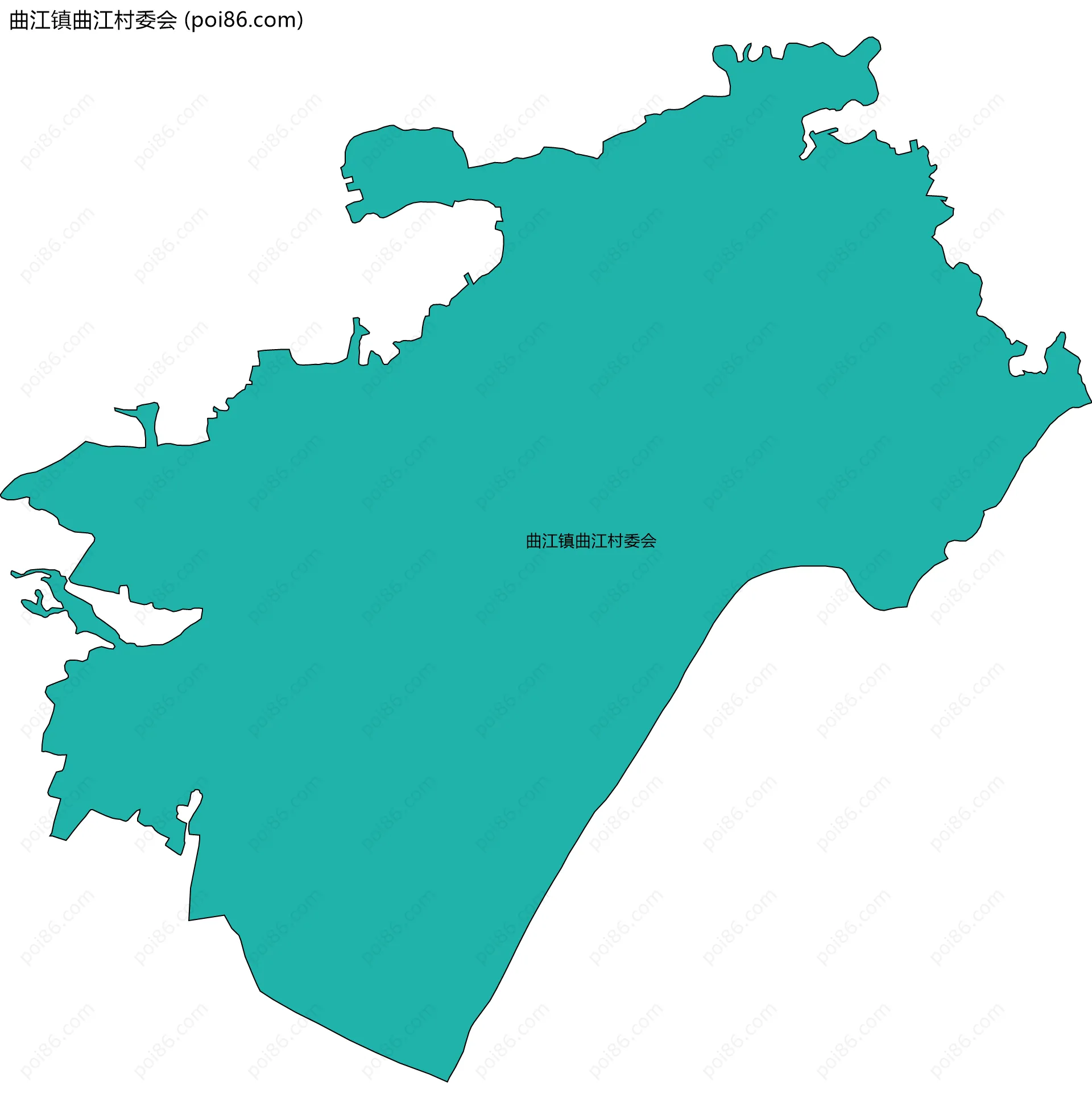 曲江镇曲江村委会边界地图