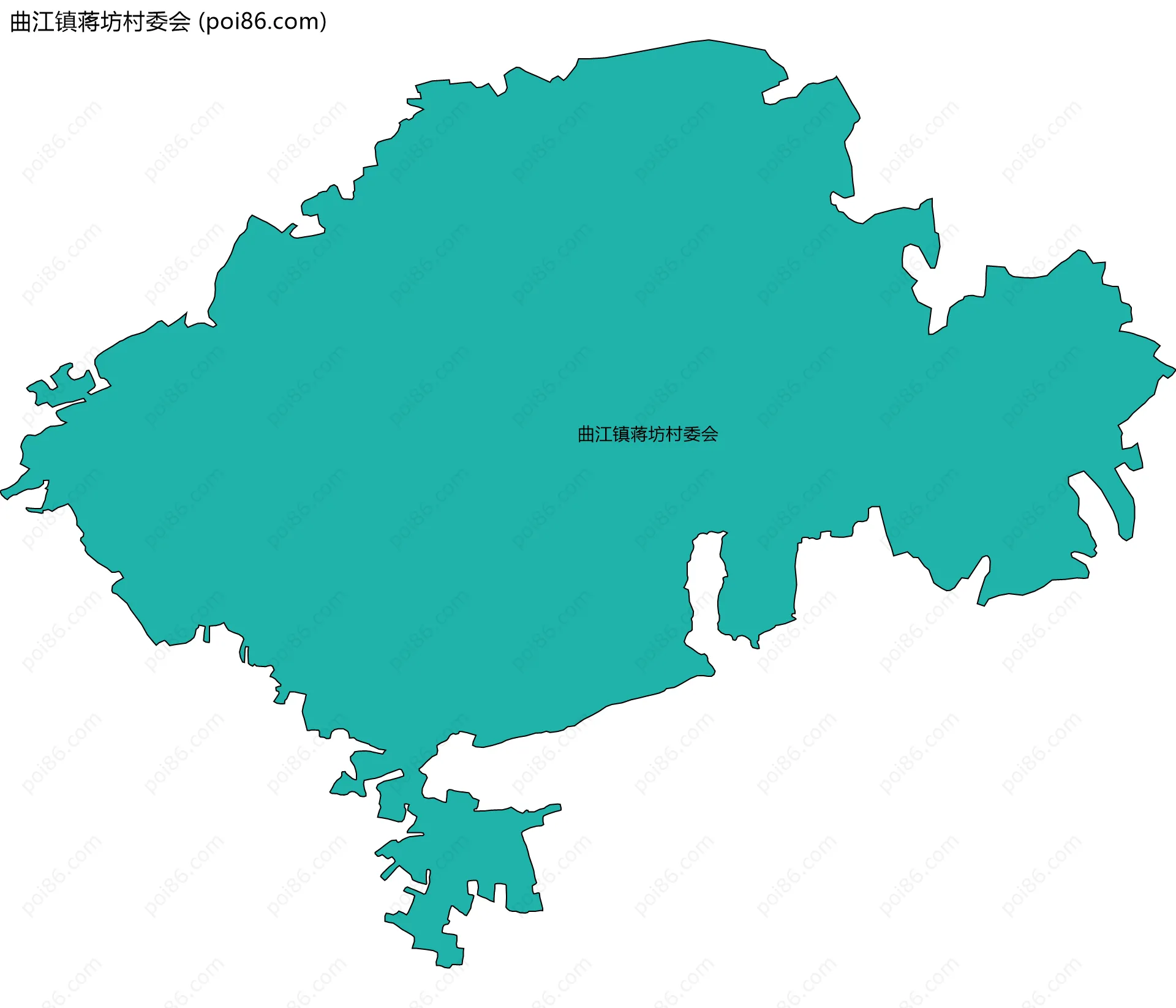 曲江镇蒋坊村委会边界地图