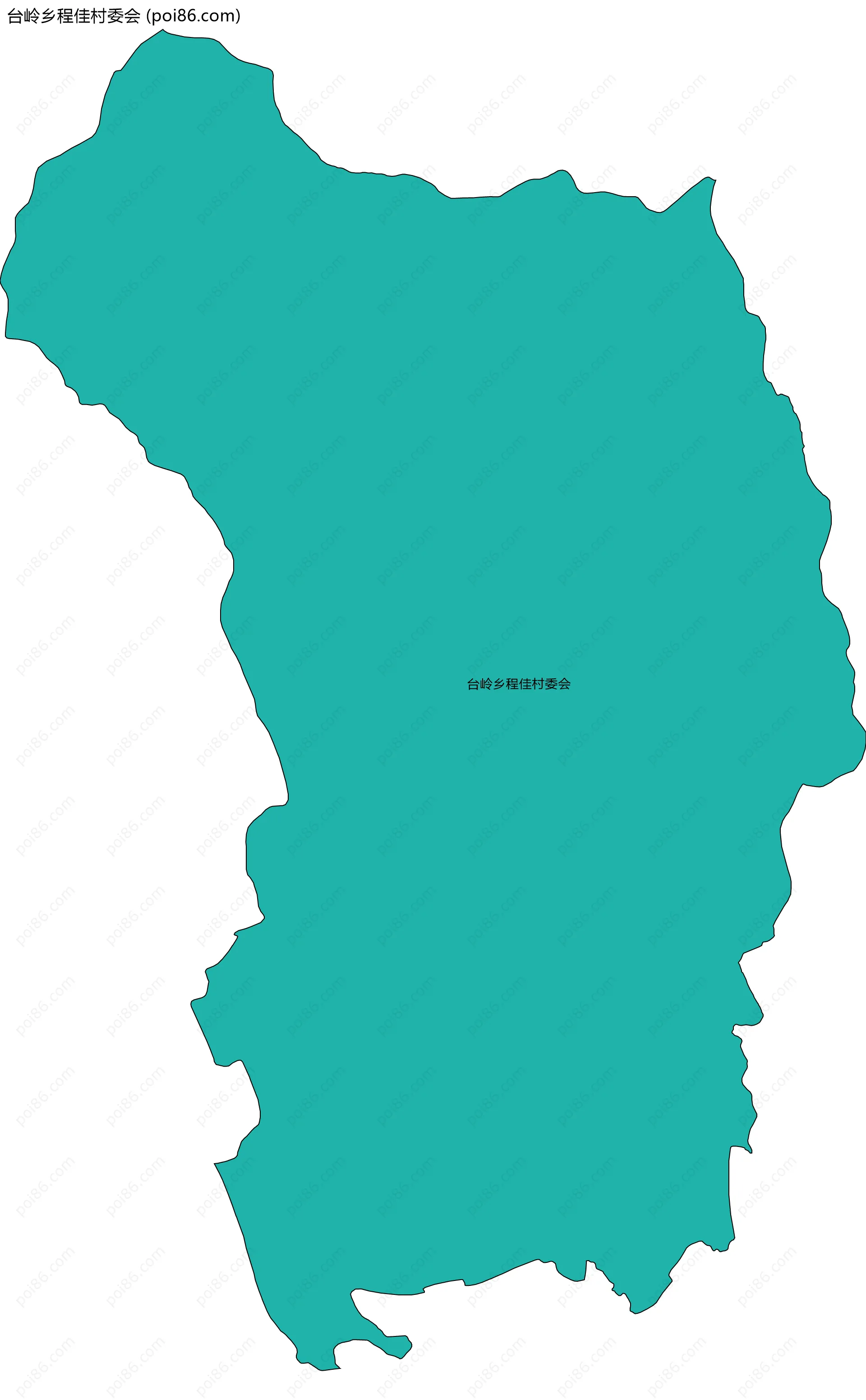 台岭乡程佳村委会边界地图
