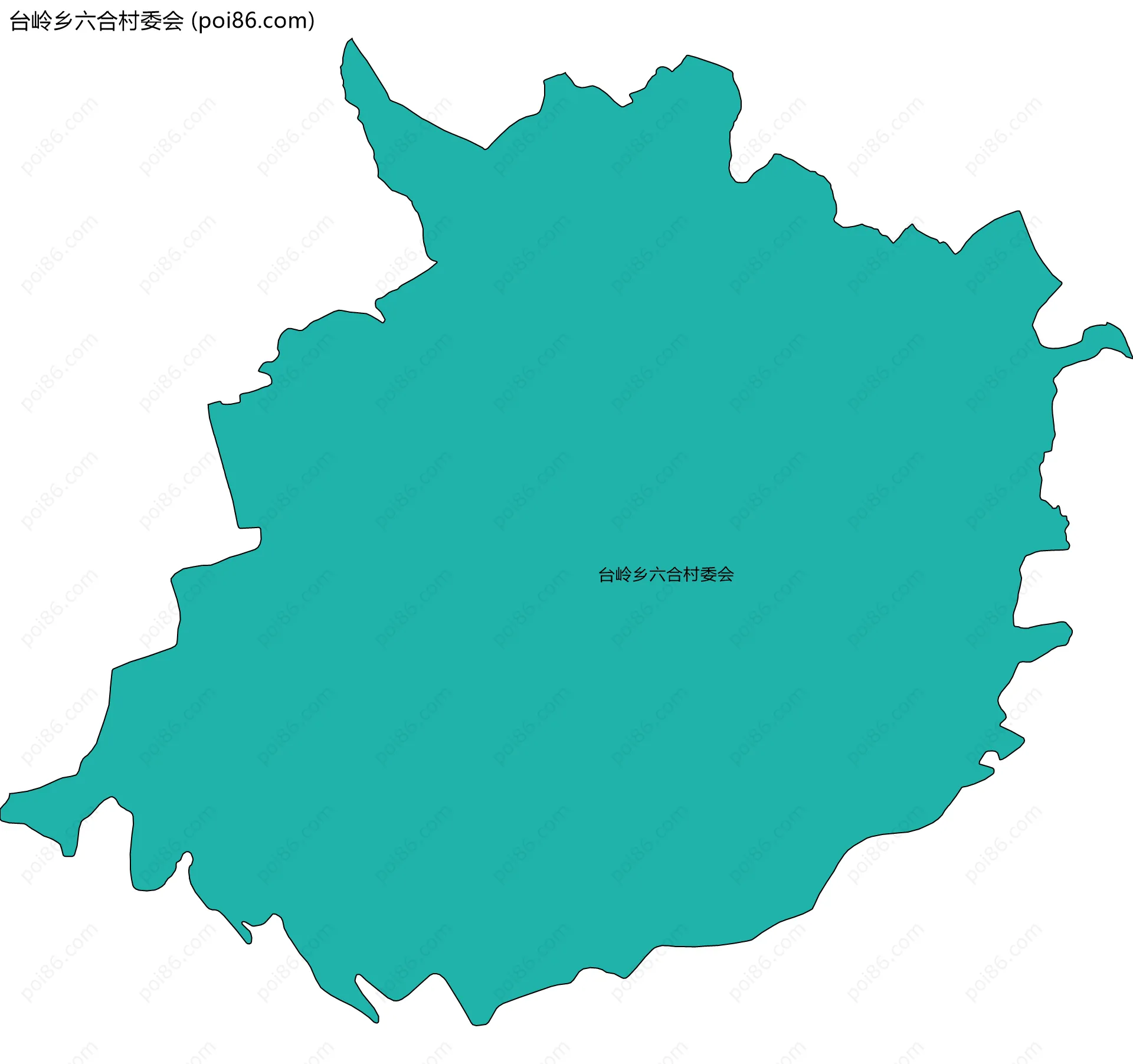 台岭乡六合村委会边界地图