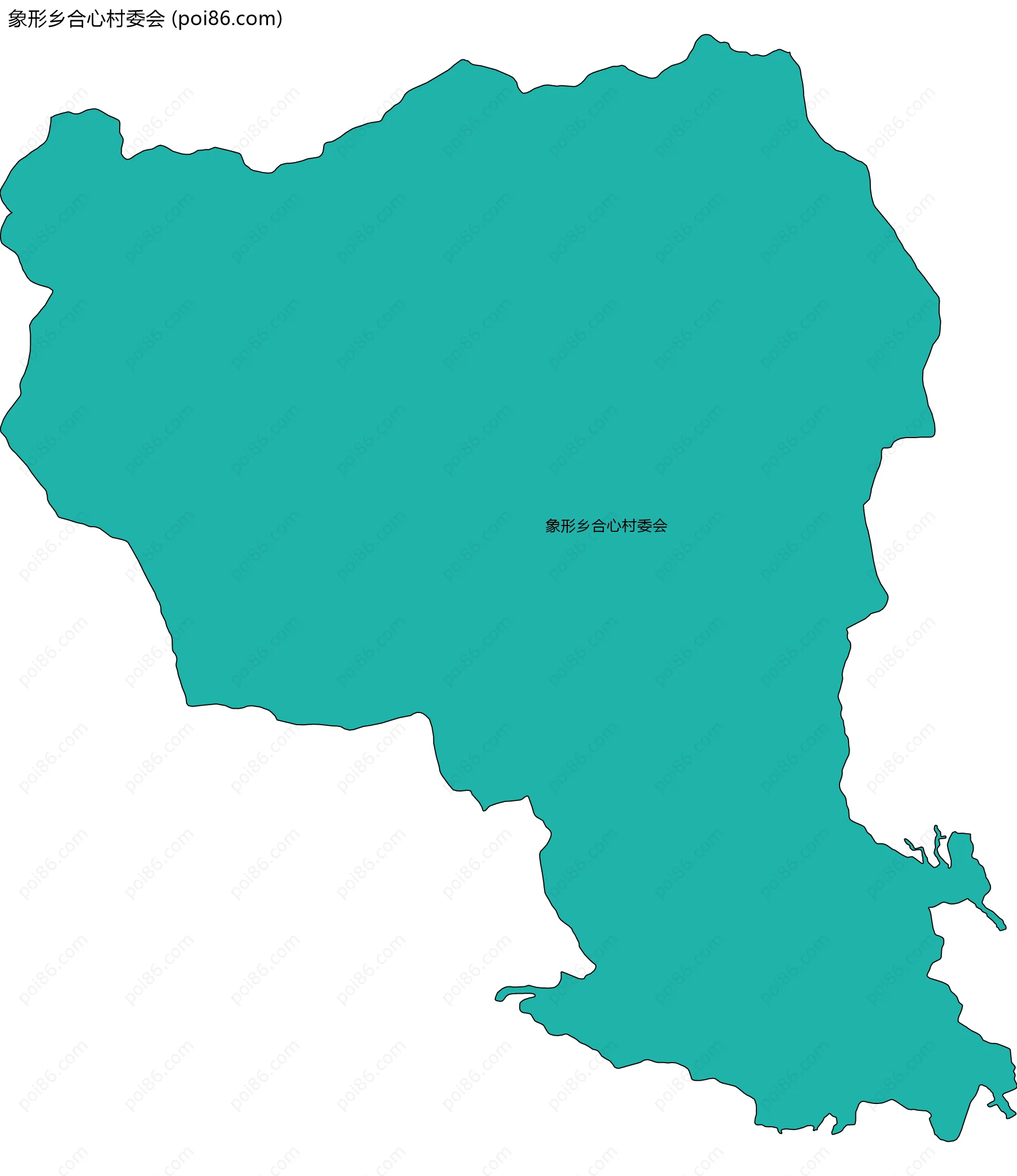 象形乡合心村委会边界地图