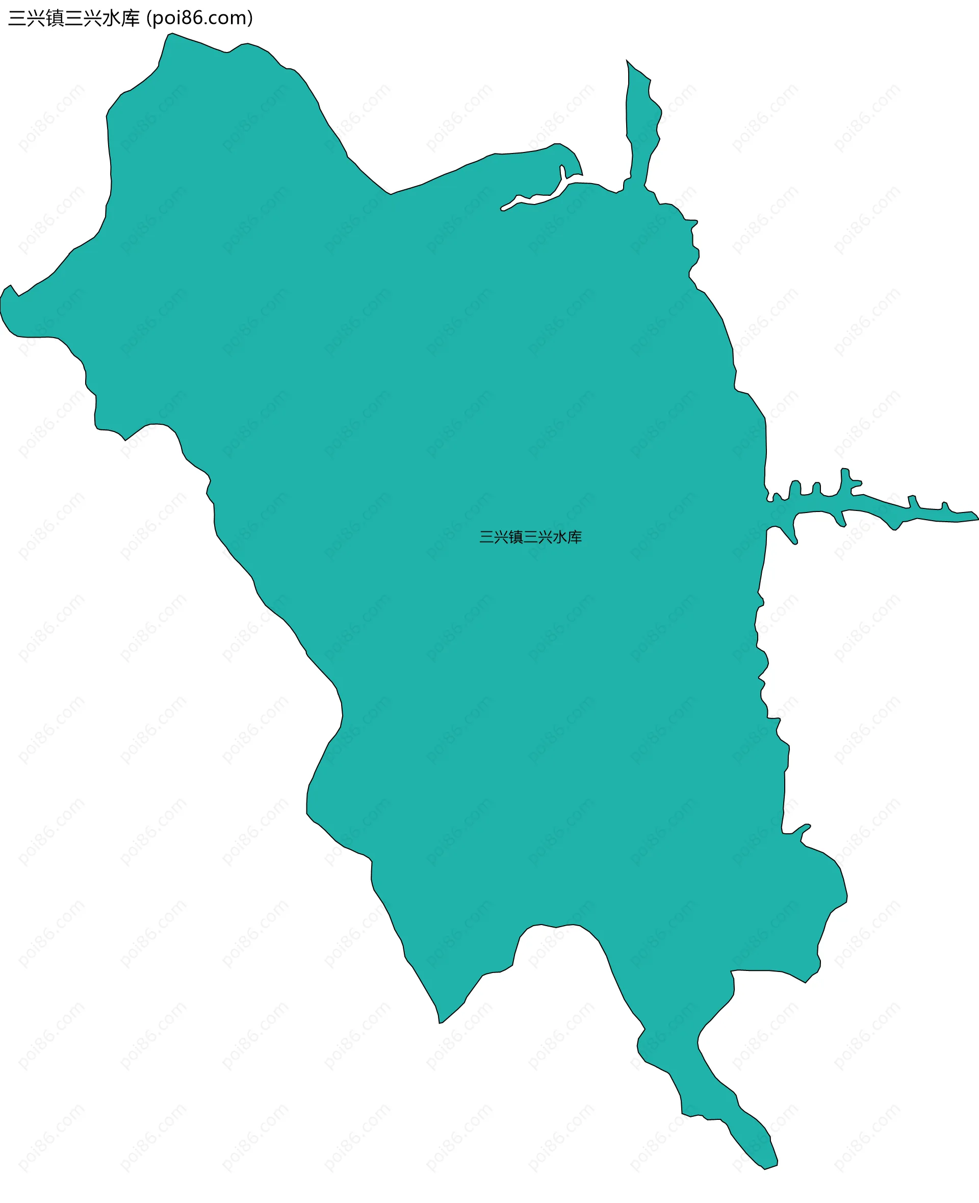 三兴镇三兴水库边界地图