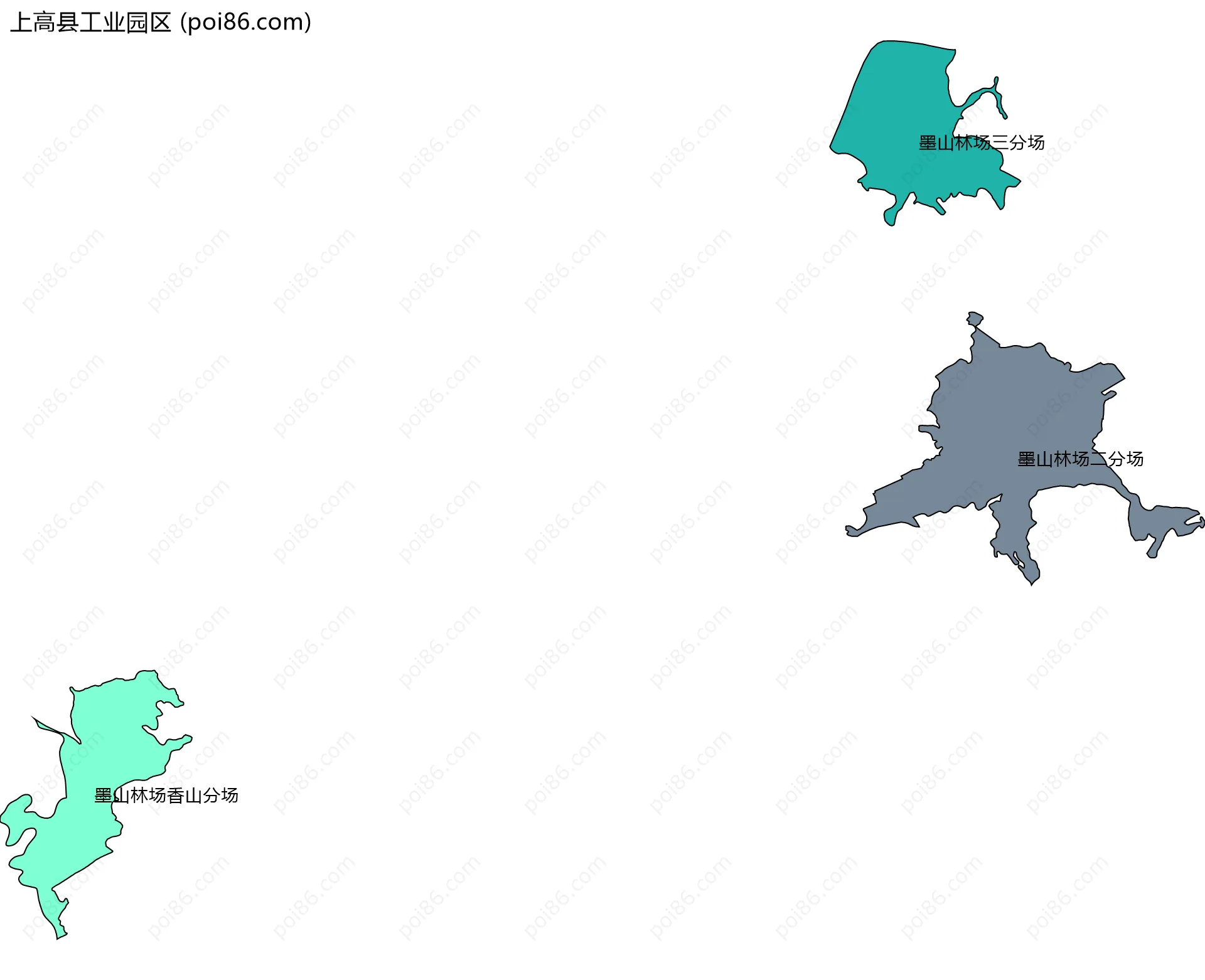 上高县工业园区边界地图(五级行政区划)