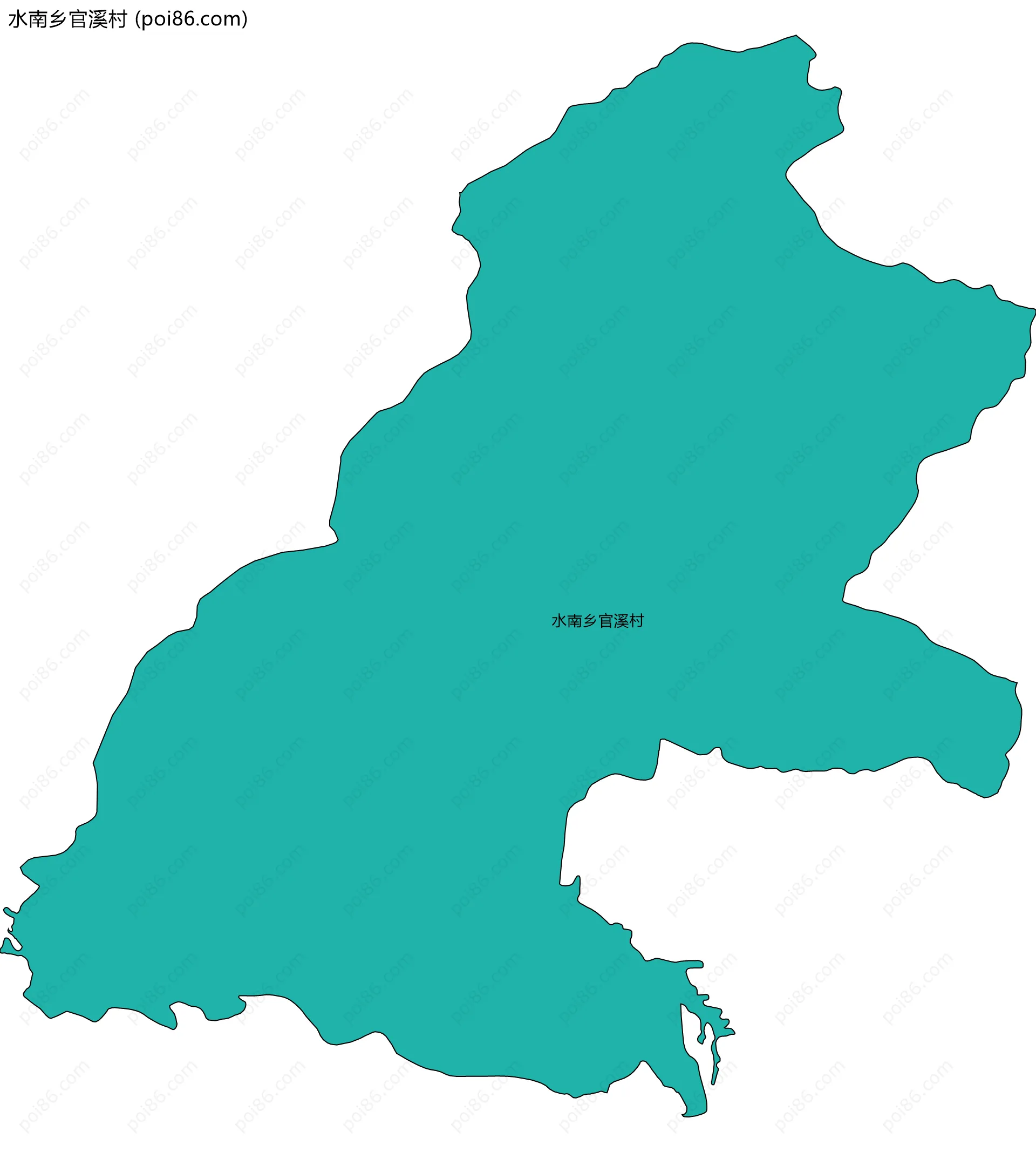 水南乡官溪村边界地图