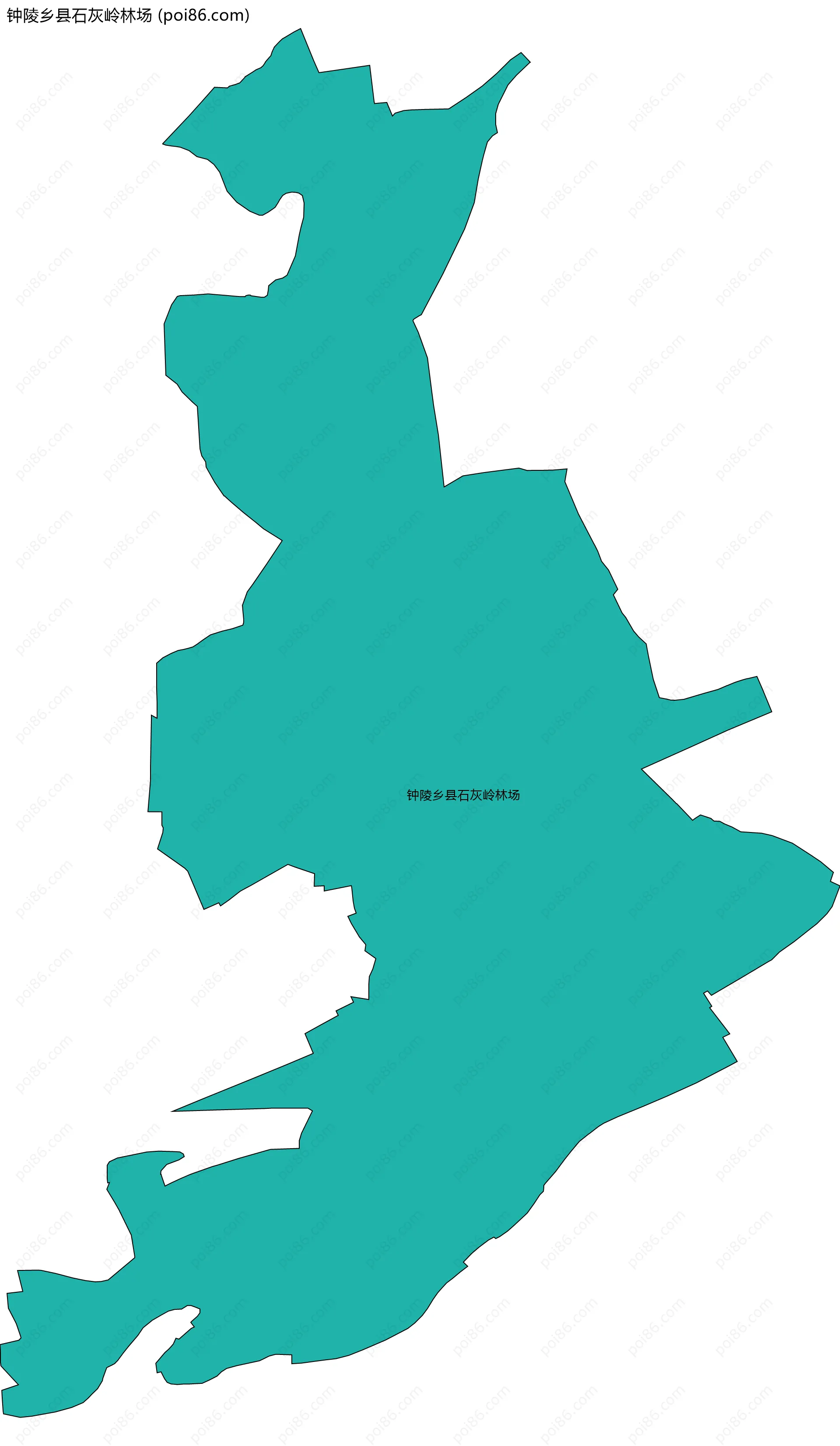 钟陵乡县石灰岭林场边界地图