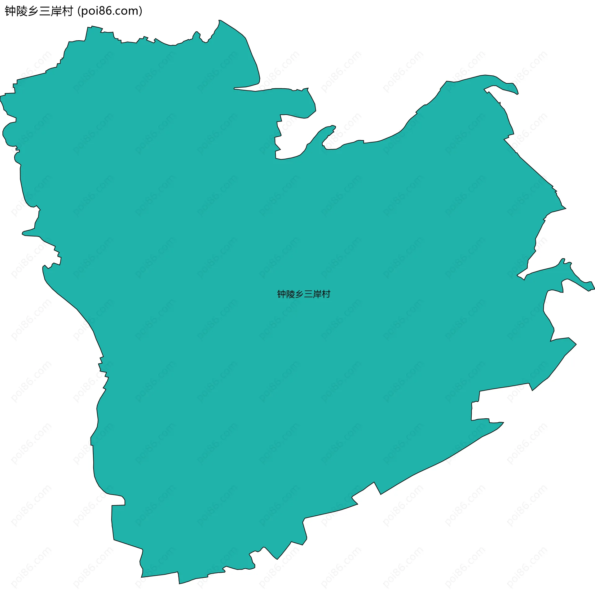 钟陵乡三岸村边界地图