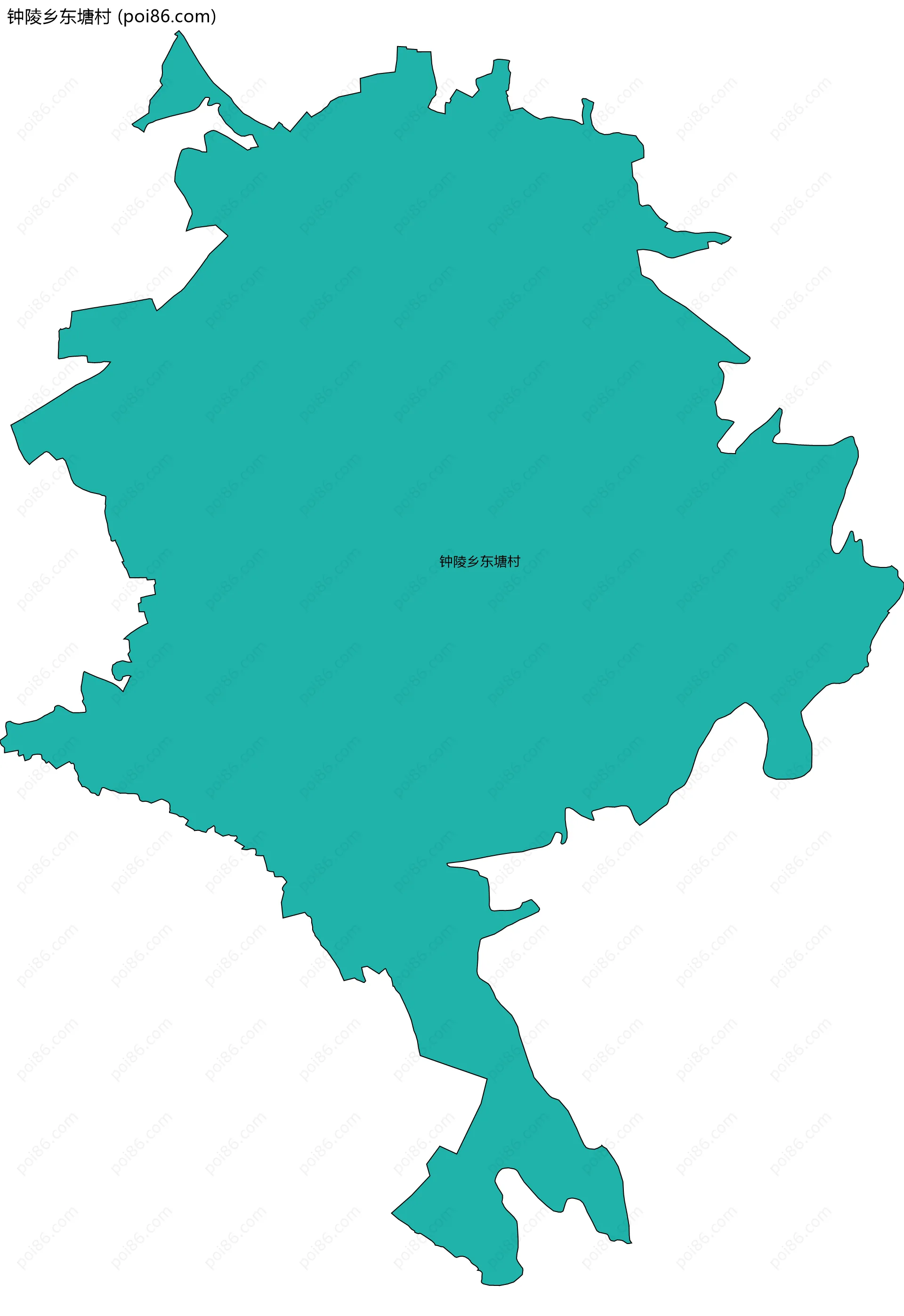 钟陵乡东塘村边界地图