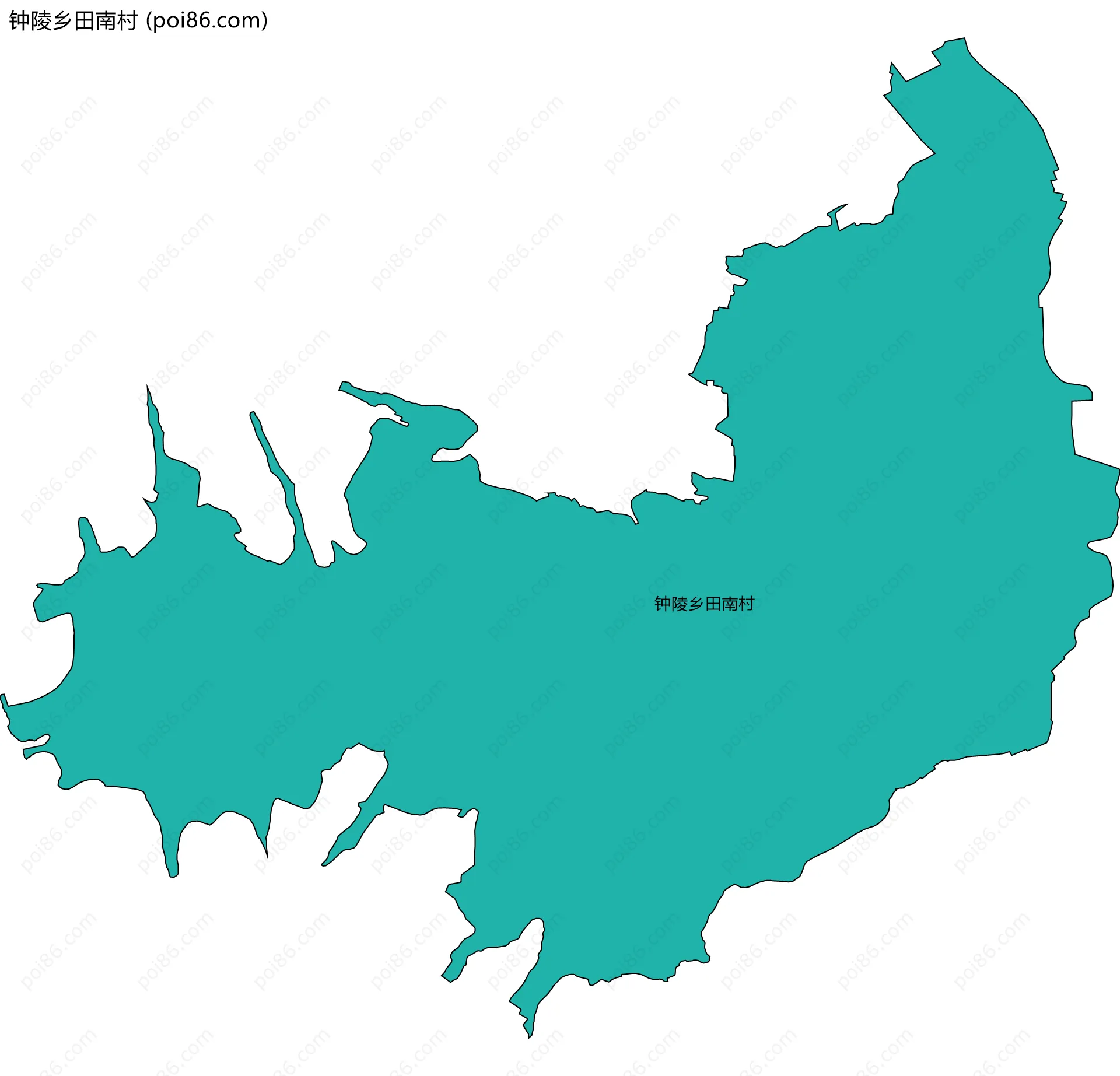 钟陵乡田南村边界地图