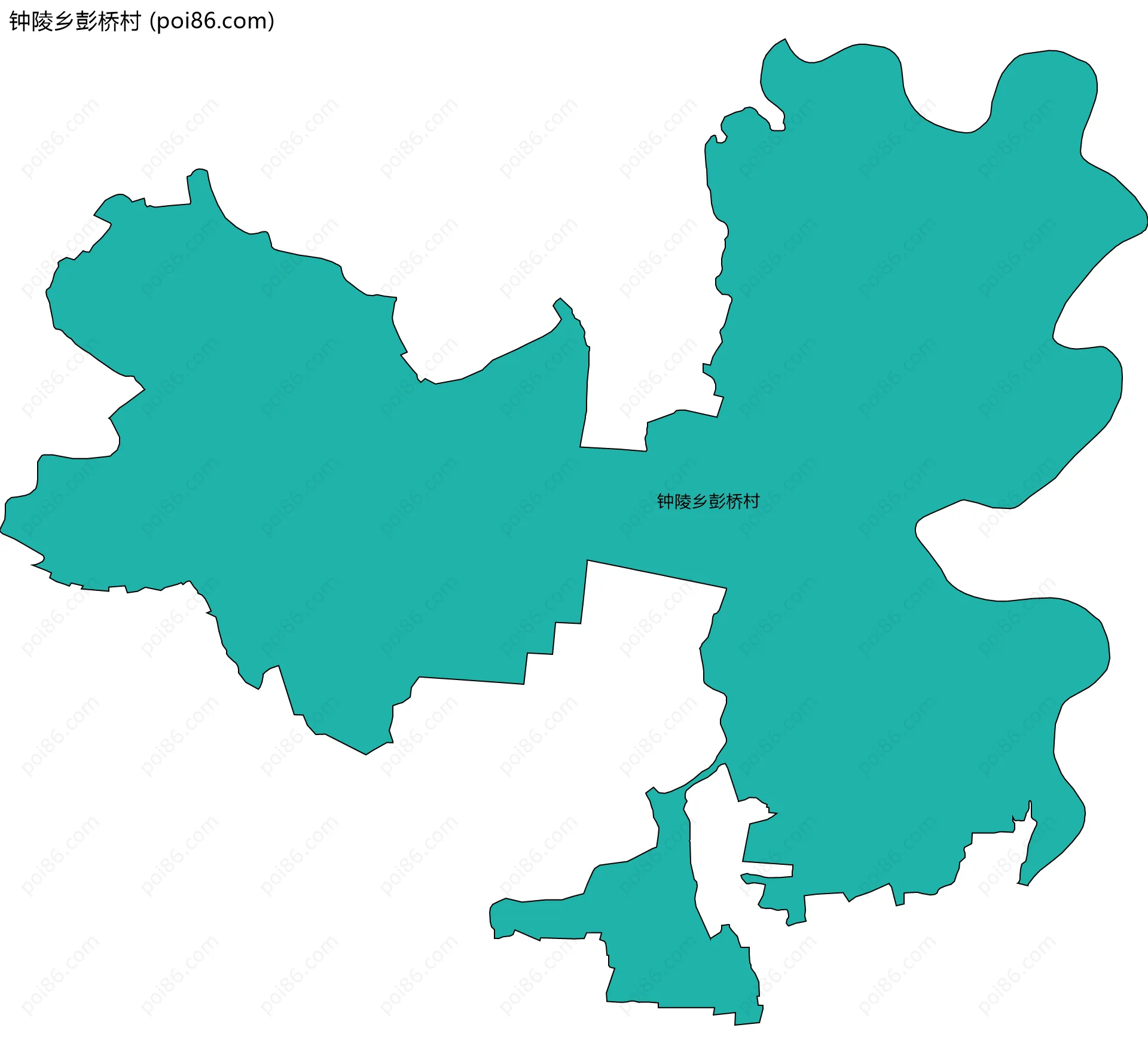 钟陵乡彭桥村边界地图