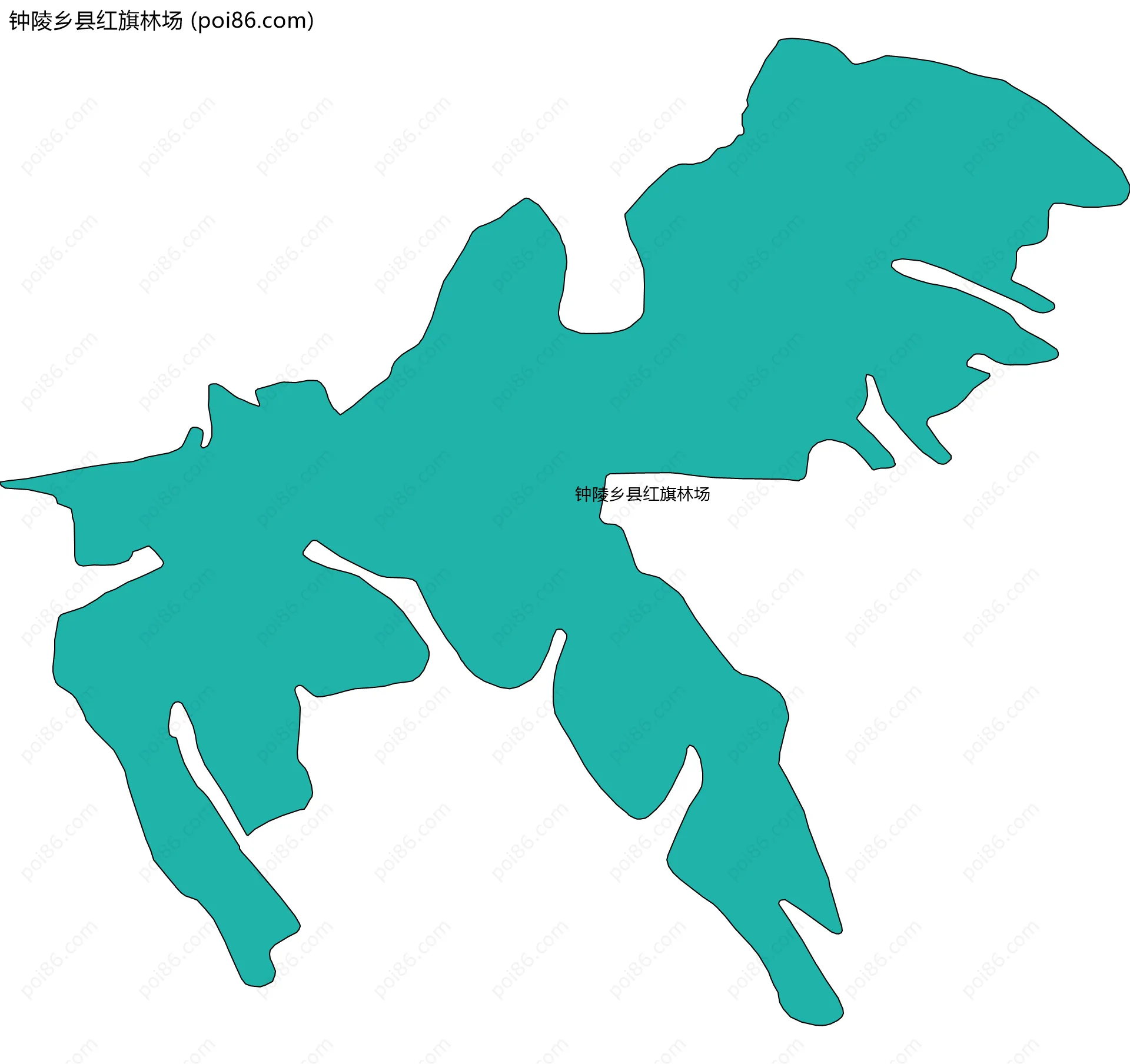 钟陵乡县红旗林场边界地图