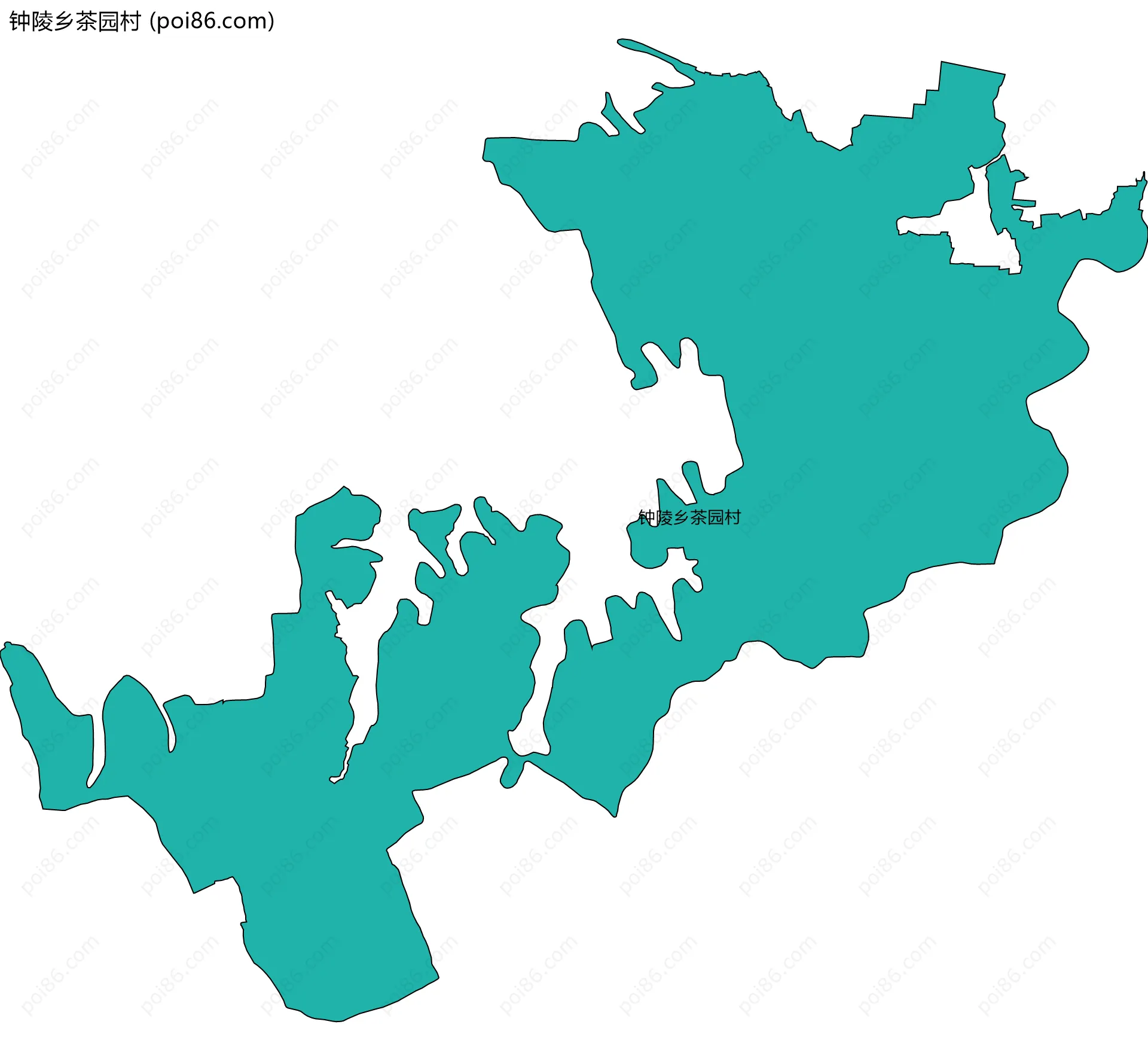 钟陵乡茶园村边界地图