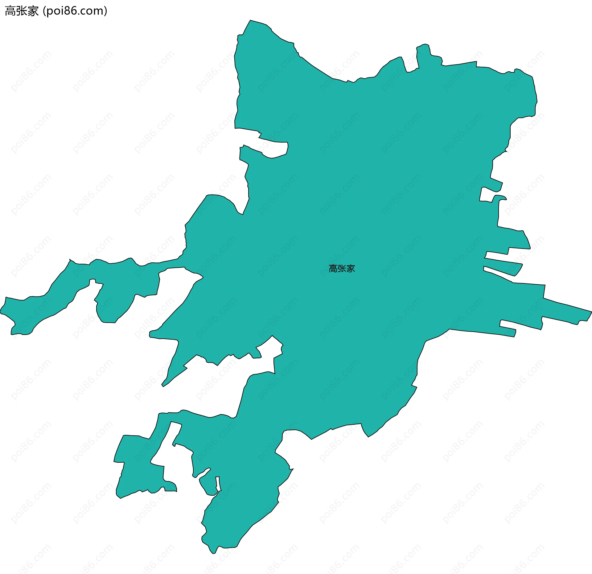 高张家边界地图