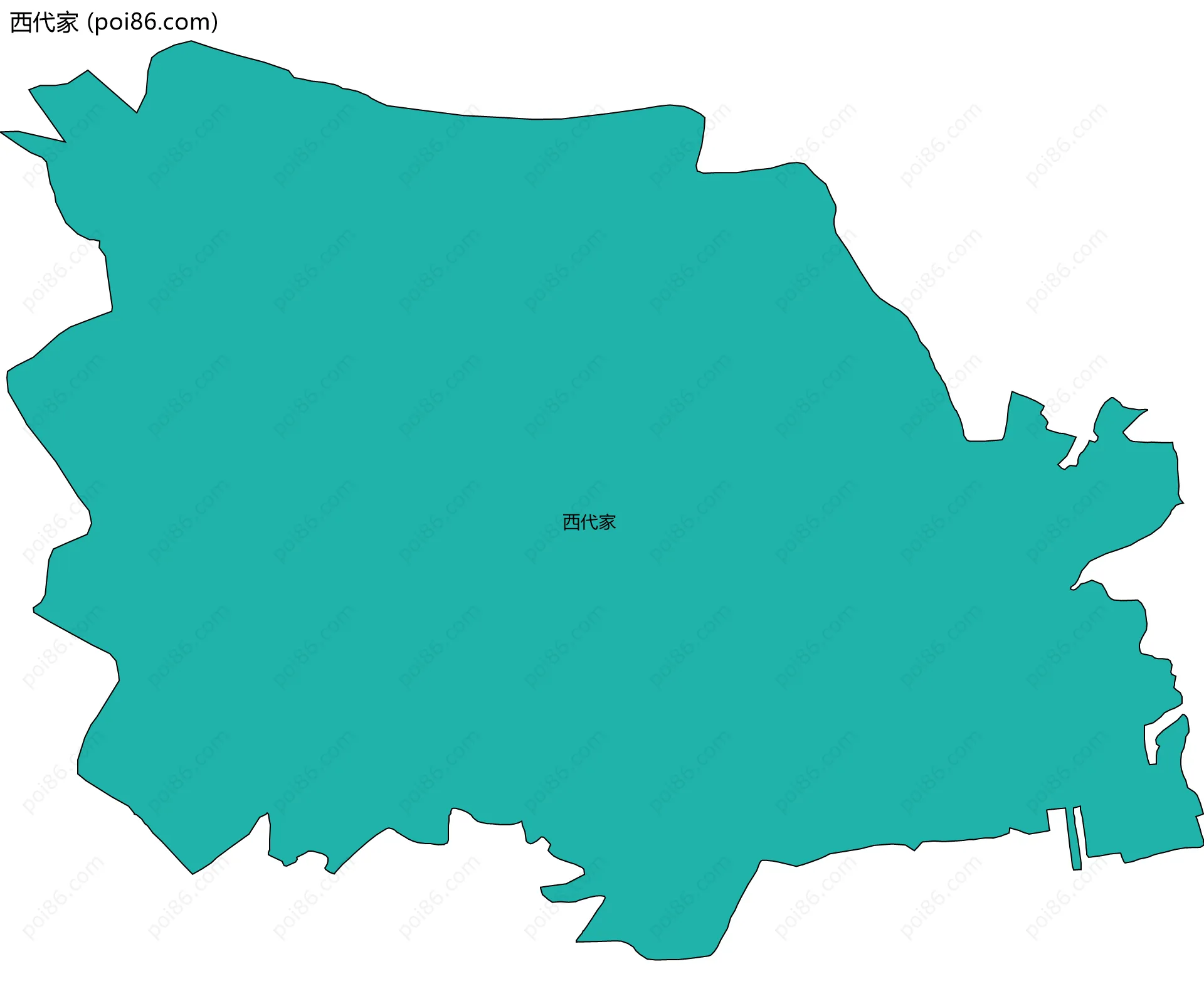 西代家边界地图