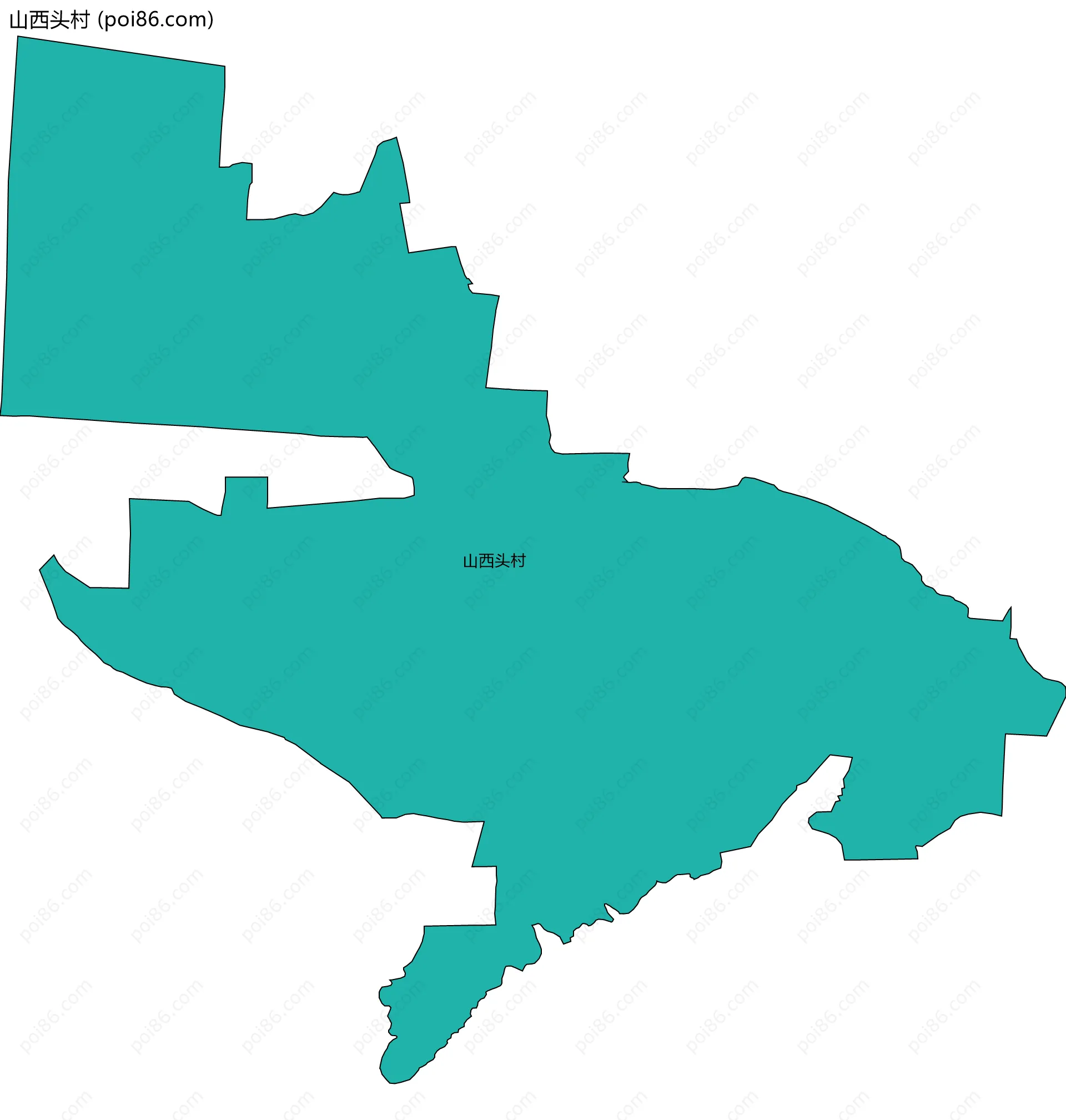 山西头村边界地图