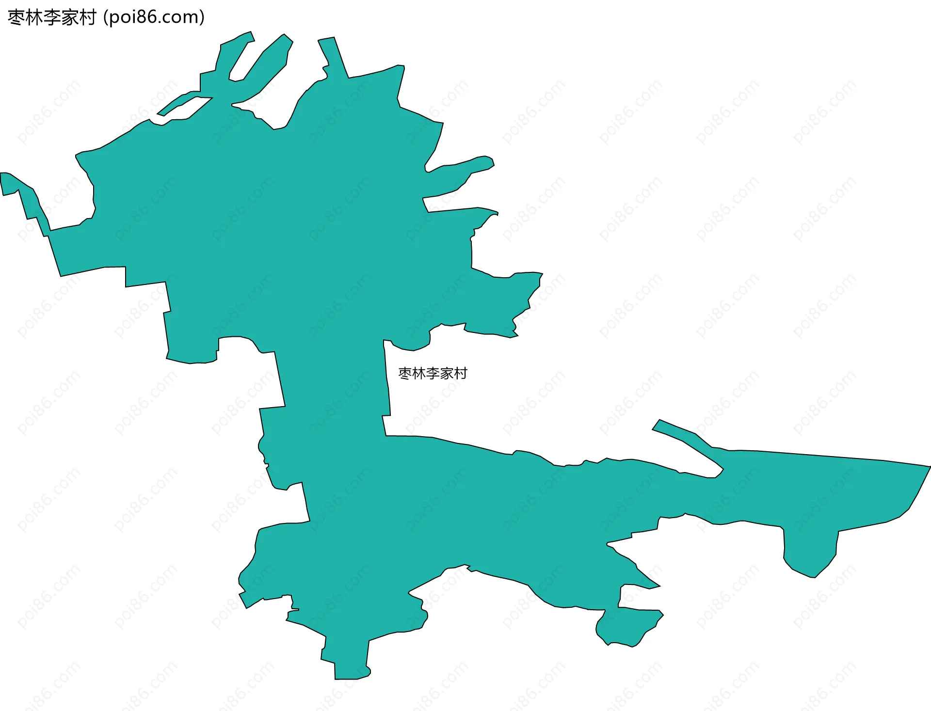 枣林李家村边界地图