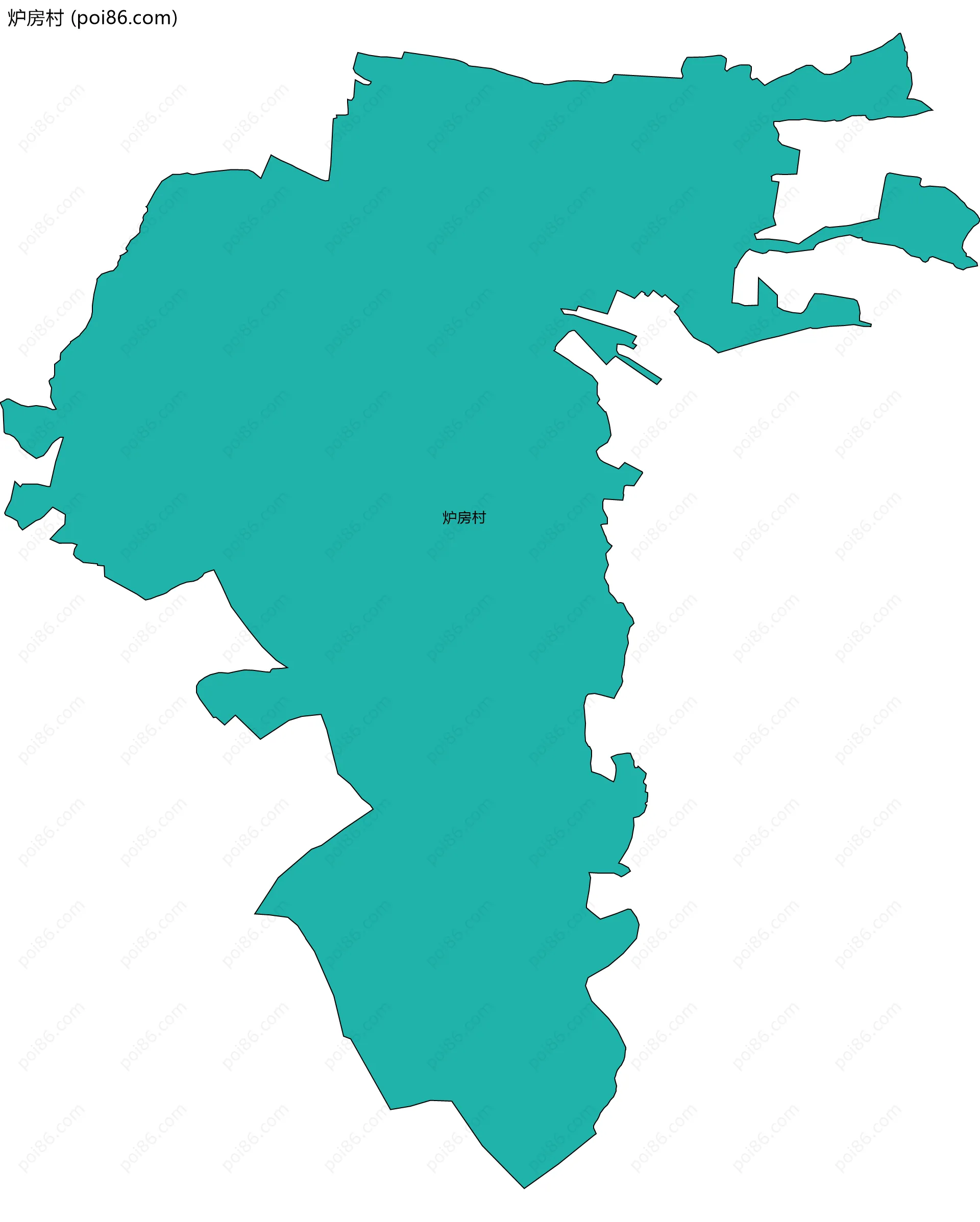 炉房村边界地图